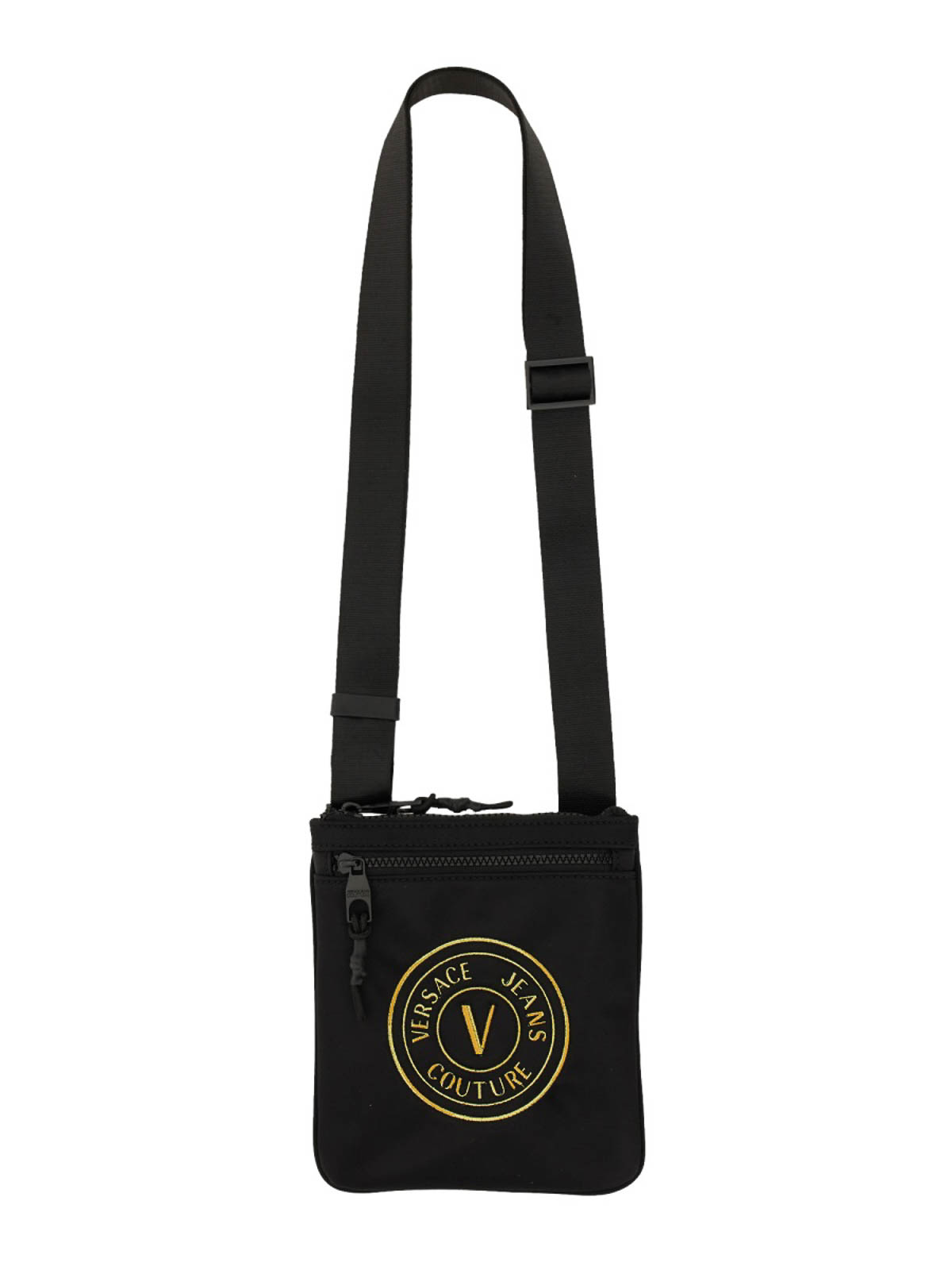 Shop Versace Jeans Couture V-emblem Bag In Black