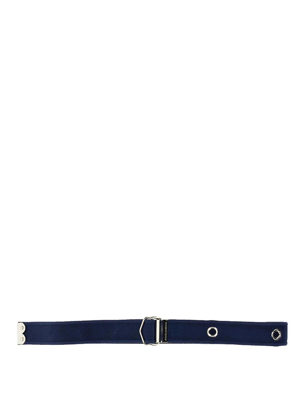 Shop Dolce & Gabbana Belt With Logo In Blue