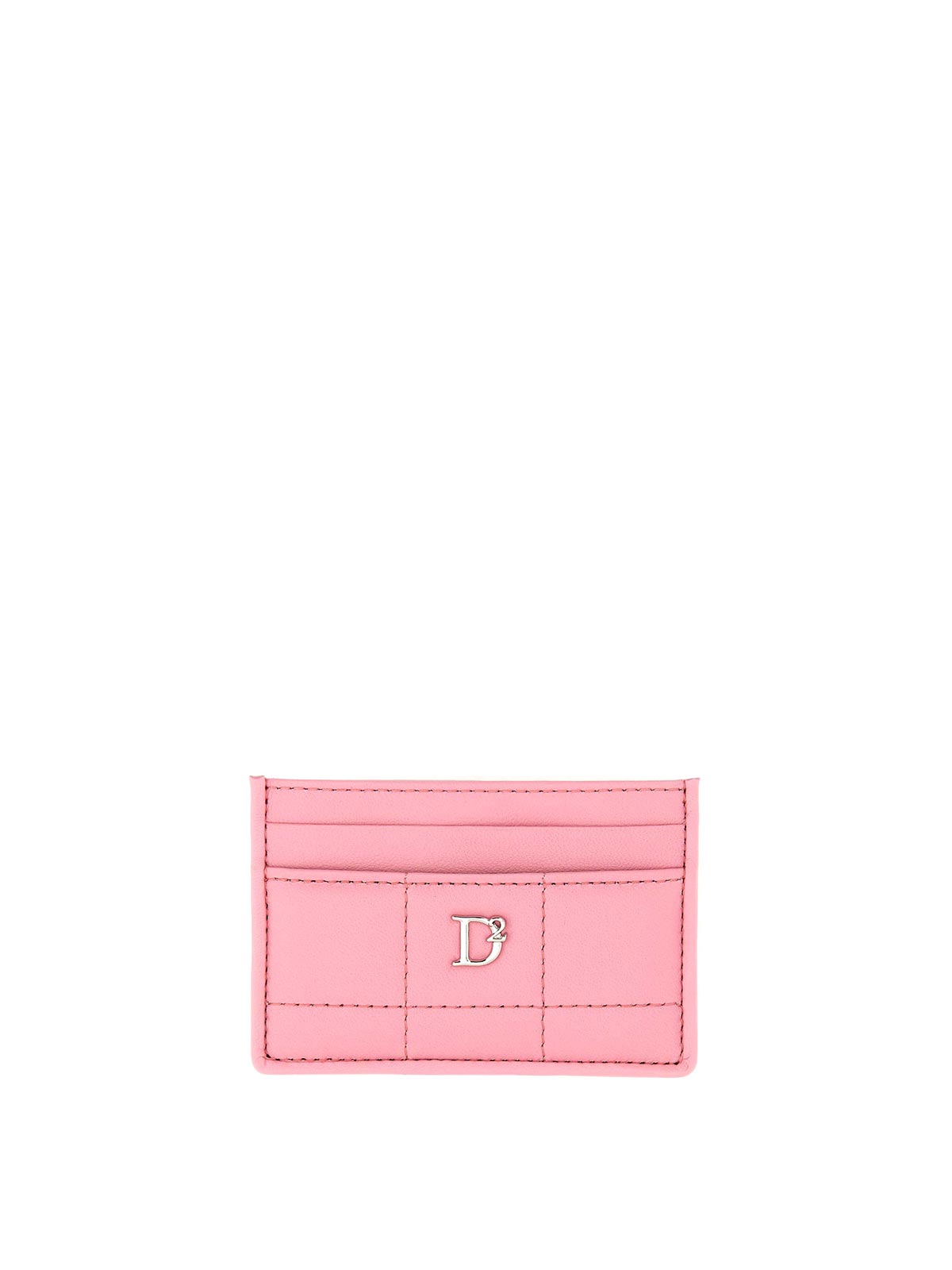 Dsquared2 Card Holder With Logo In Nude & Neutrals