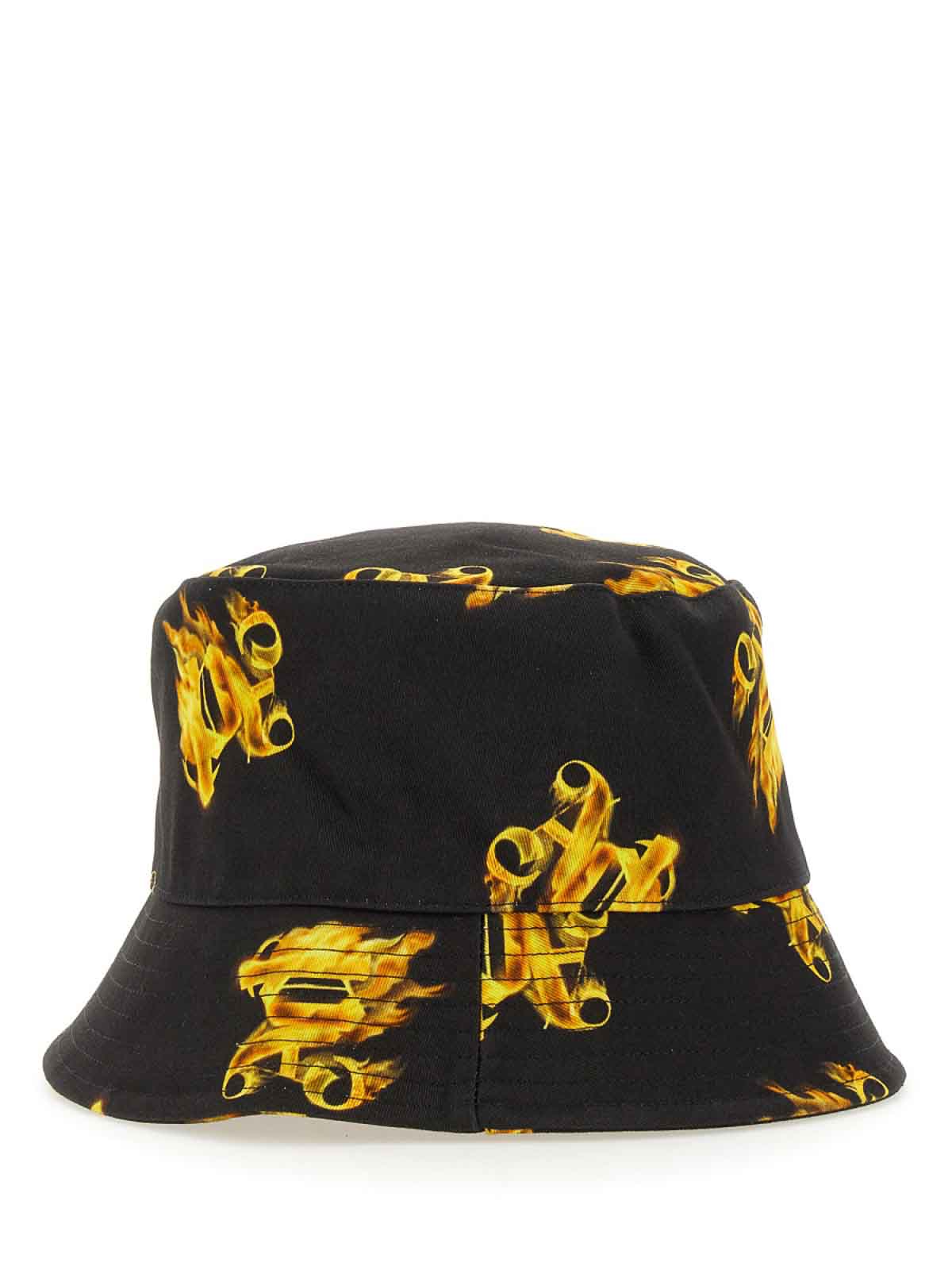 Shop Palm Angels Bucket Hat With  Print In Black
