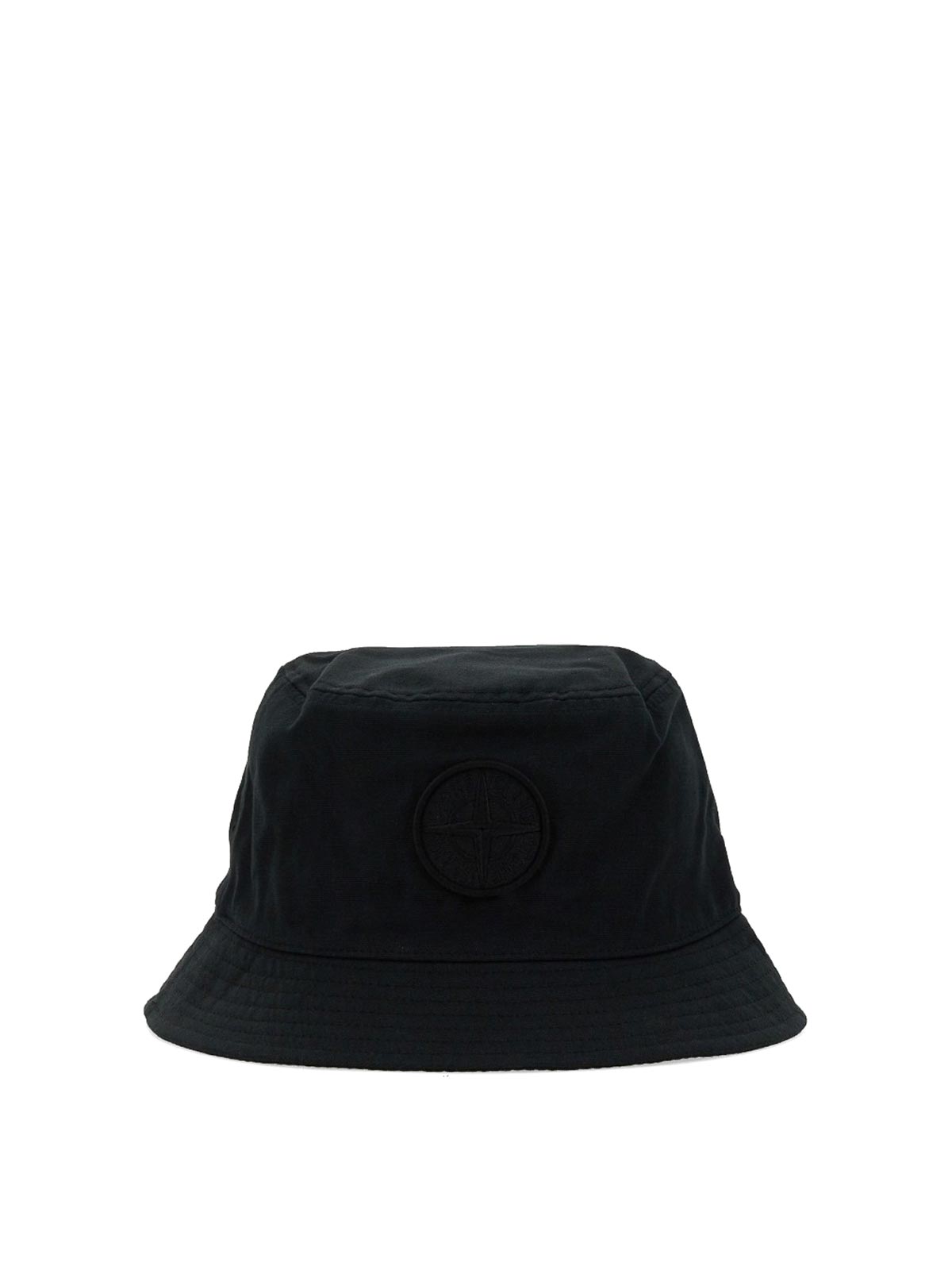Shop Stone Island Bucket Hat With Logo In Black