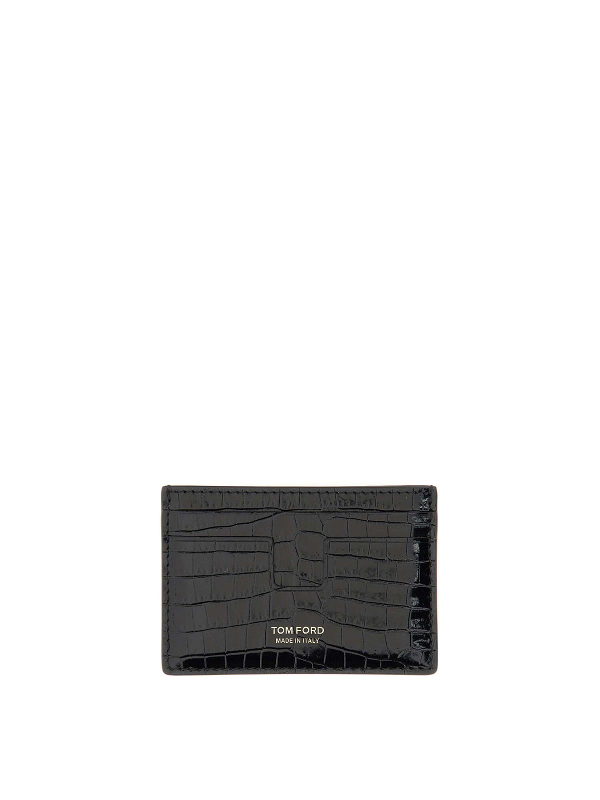 Shop Tom Ford T Line Classic Card Holder In Black