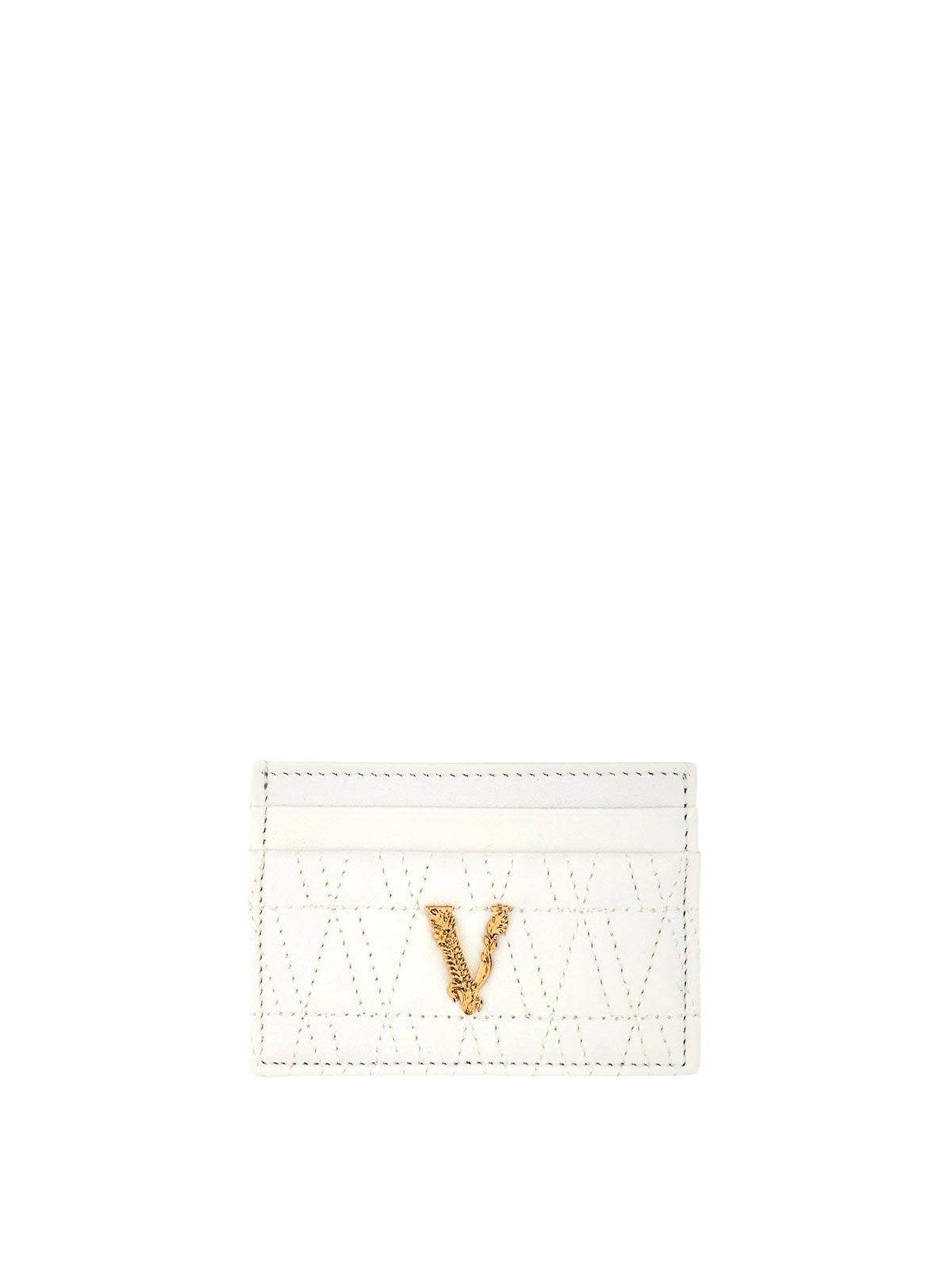 Shop Versace Card Holder Virtus In White