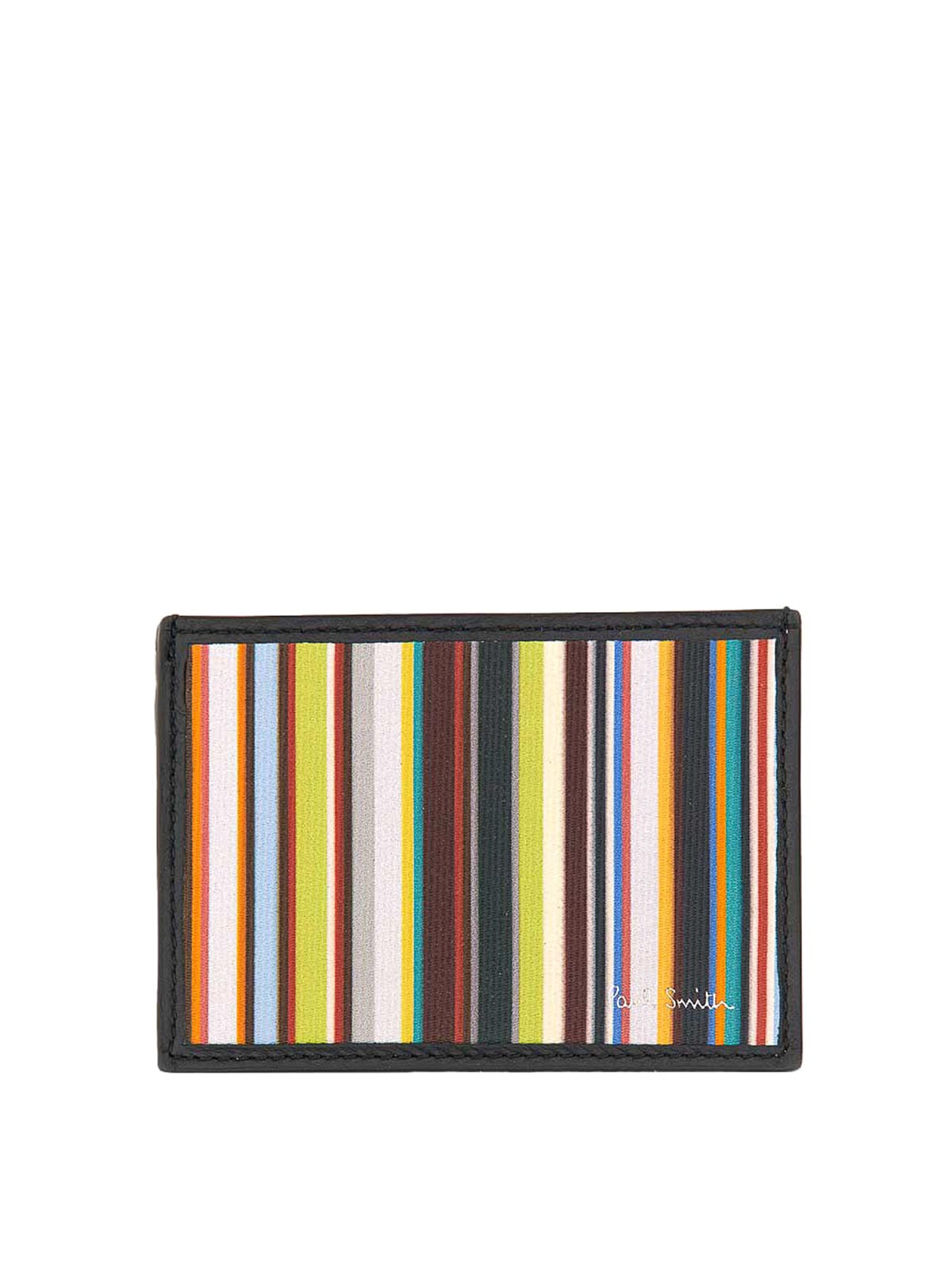 Shop Paul Smith Signature Stripe Credit Card Holder In Multicolour