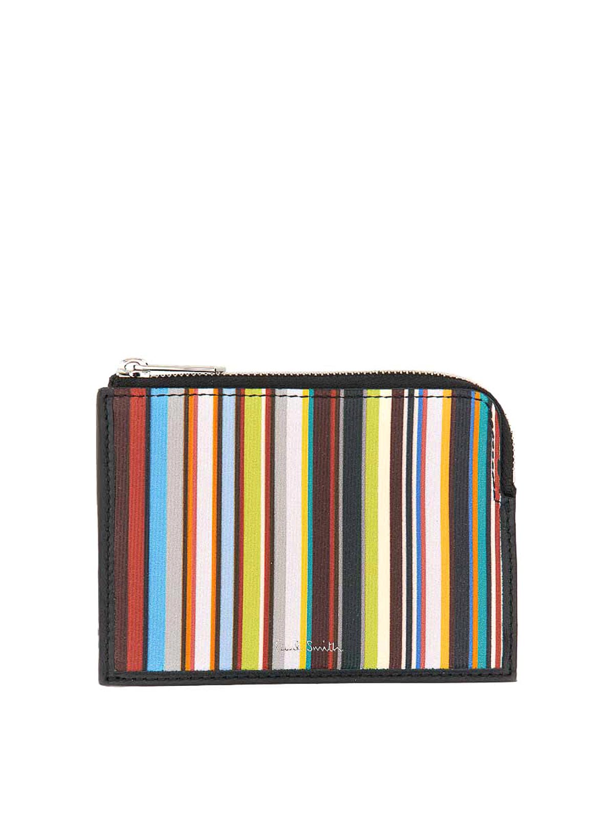 Paul Smith Signature Stripe Zipper Wallet In Multi
