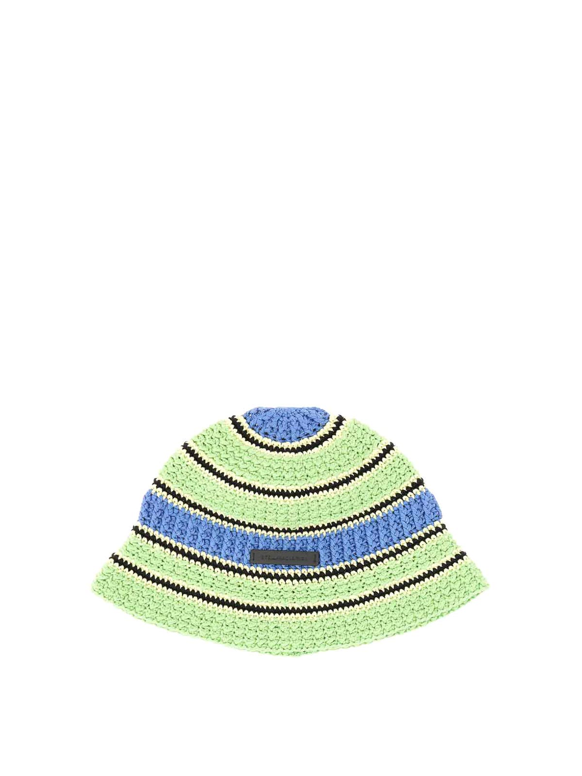 Stella Mccartney Crochet Bucket Hat In Green