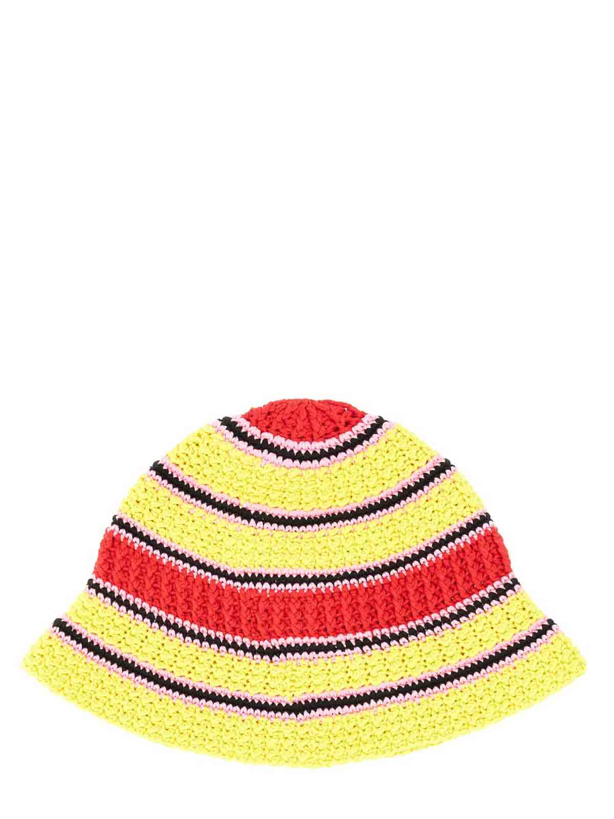 Shop Stella Mccartney Crochet Bucket Hat In Multicolour