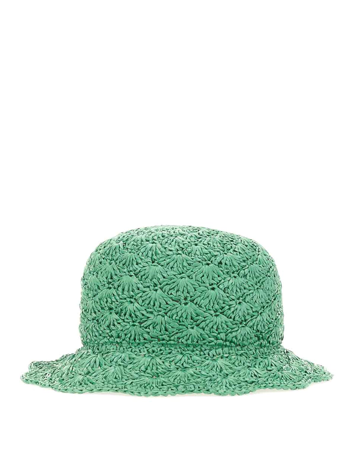 Shop Red Valentino Raffia Bucket Hat In Green