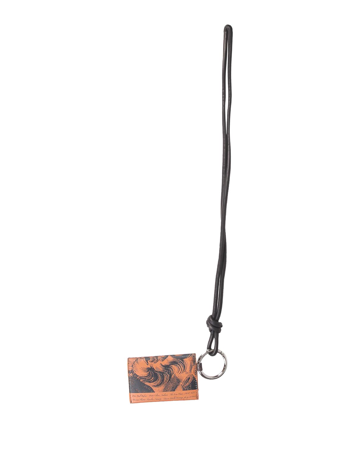 Shop Dries Van Noten Leather Card Holder With Shoulder Strap In Orange