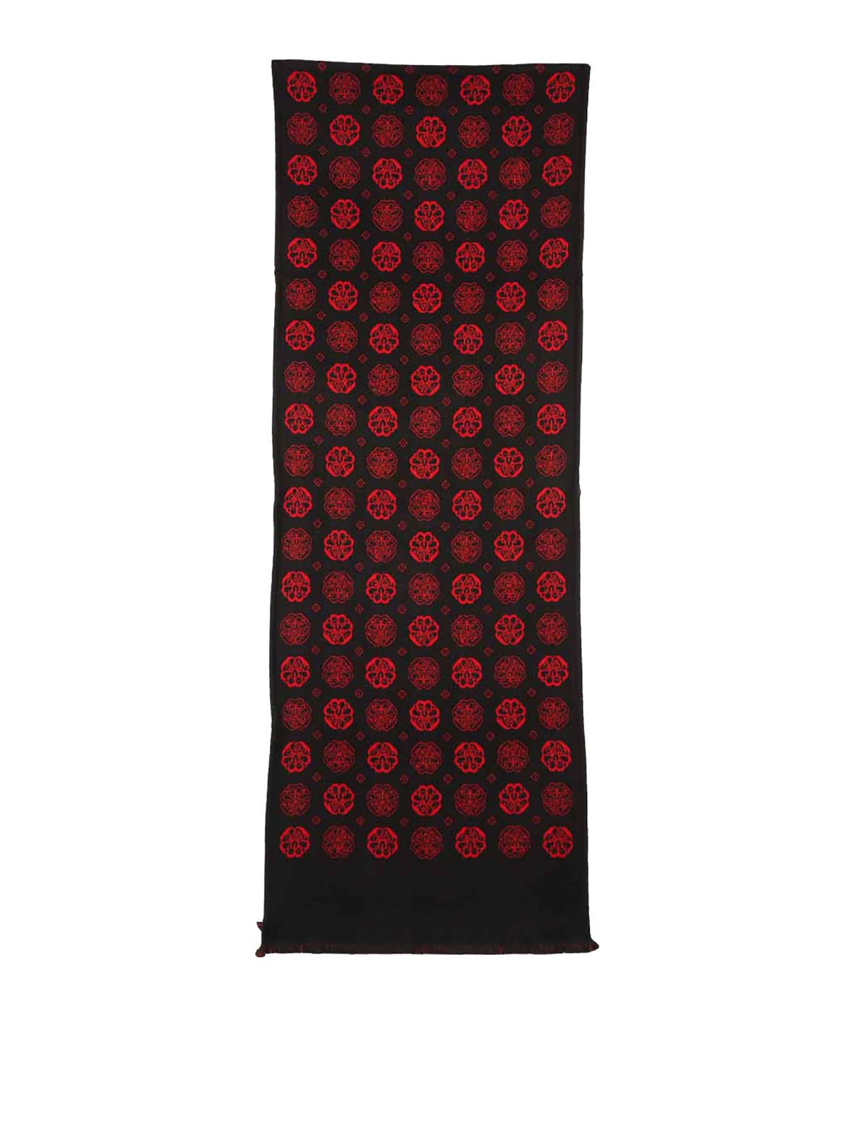 Shop Alexander Mcqueen Scarf With Jacquard Pattern In Black