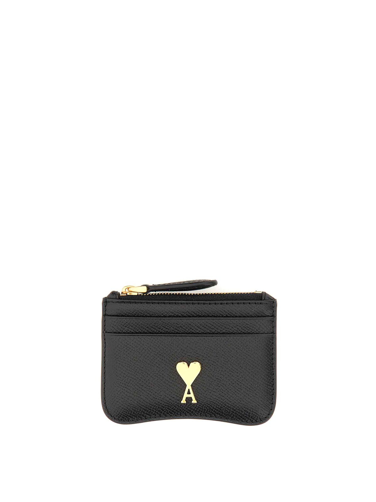 Shop Ami Alexandre Mattiussi Zippered Card Case Ami De Coeur In Black