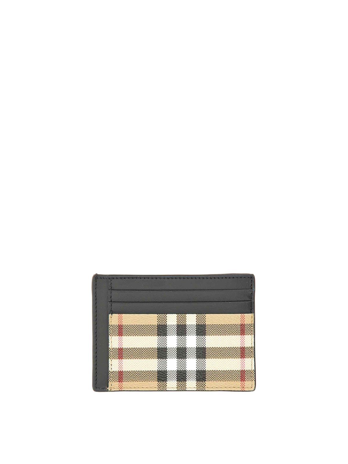 Shop Burberry Card Case With Vintage Check Money Clip In Beige