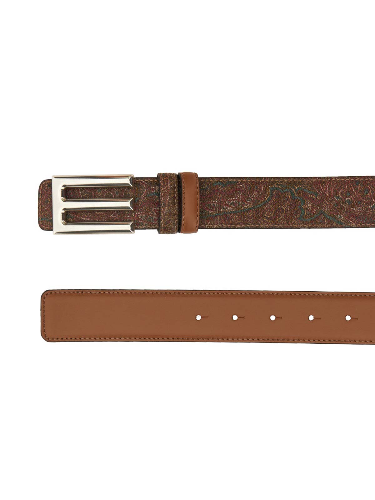 Shop Etro Reversible Belt In Brown