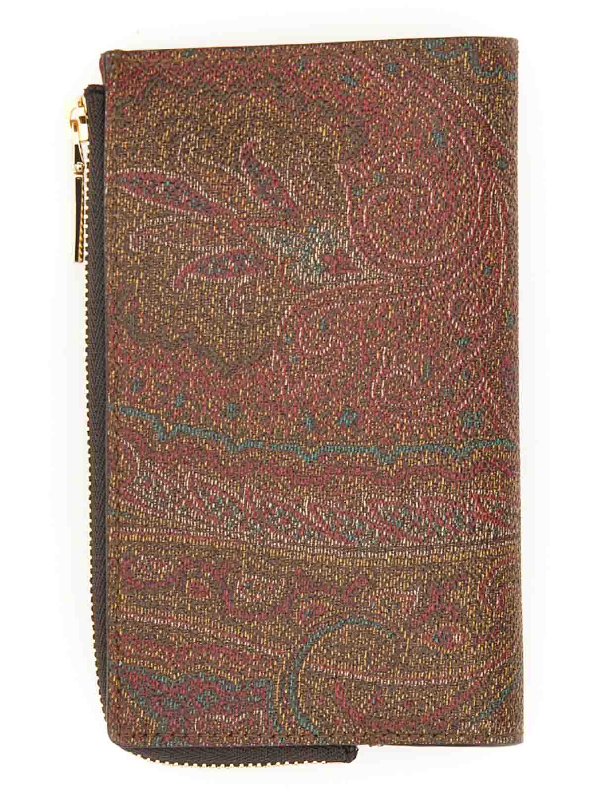 Shop Etro Classic Paisley Wallet In Red