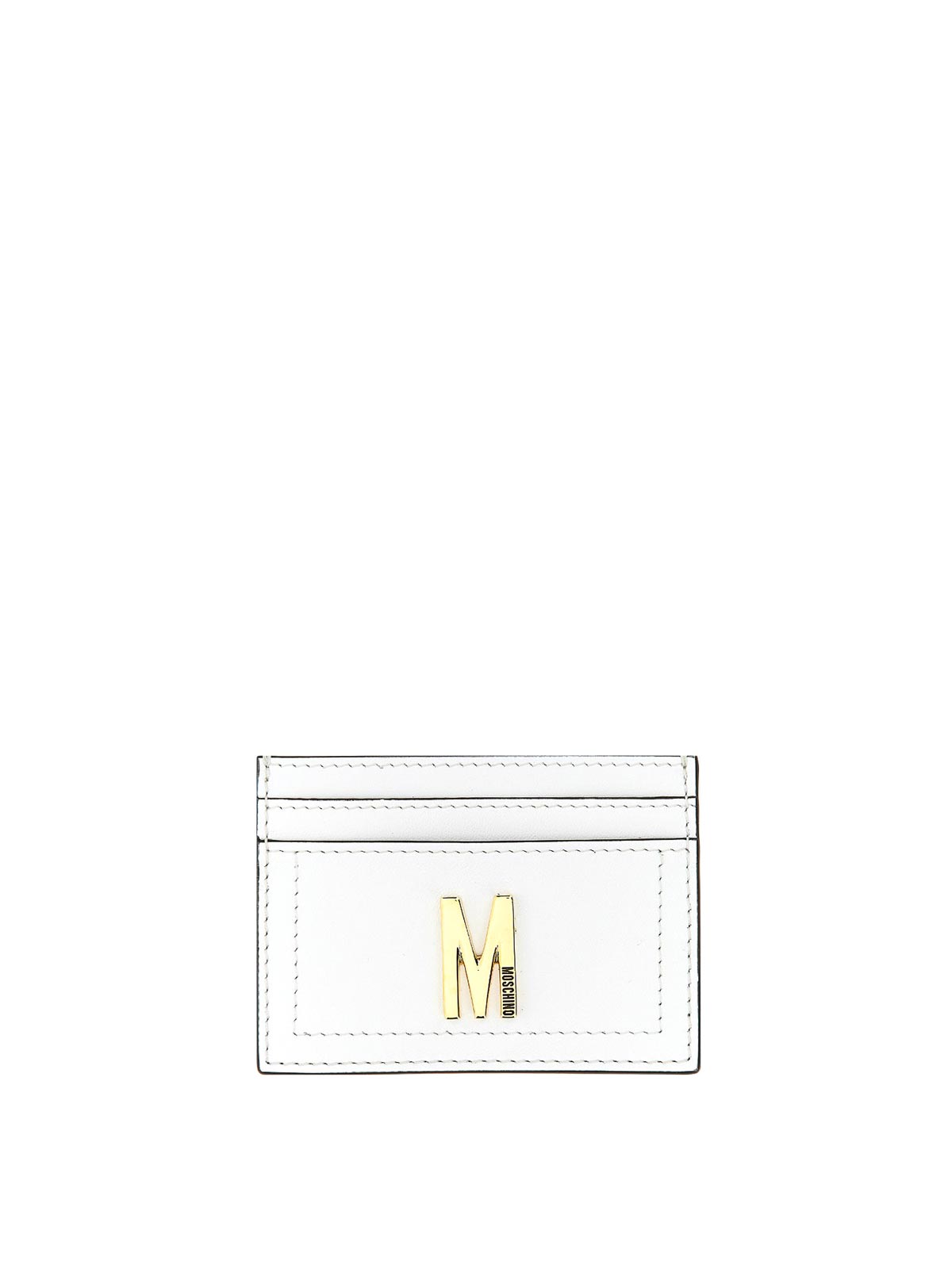 Moschino Leather Card Holder In White