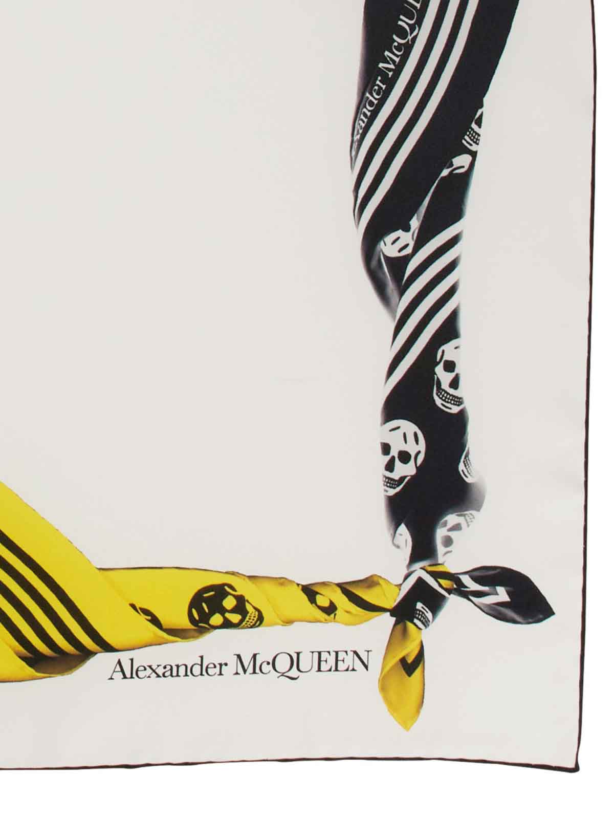 Shop Alexander Mcqueen Silk Scarf In Multicolour