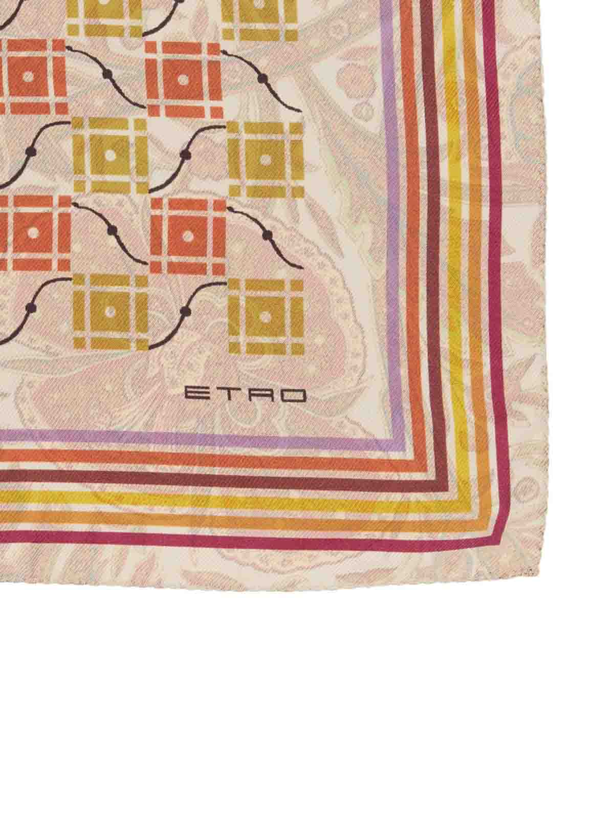 Shop Etro Scarf With Print In Beige