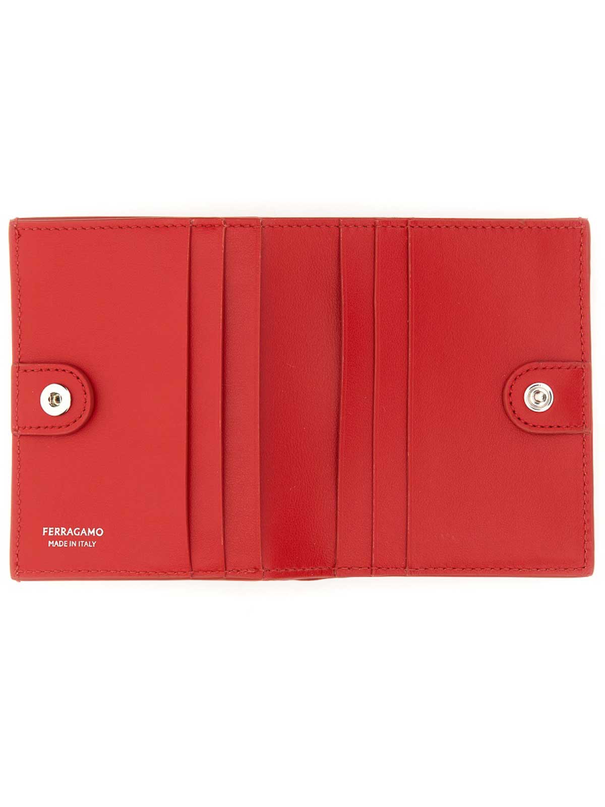 Shop Ferragamo Compact Wallet With Hook-and-eye Closure In Red