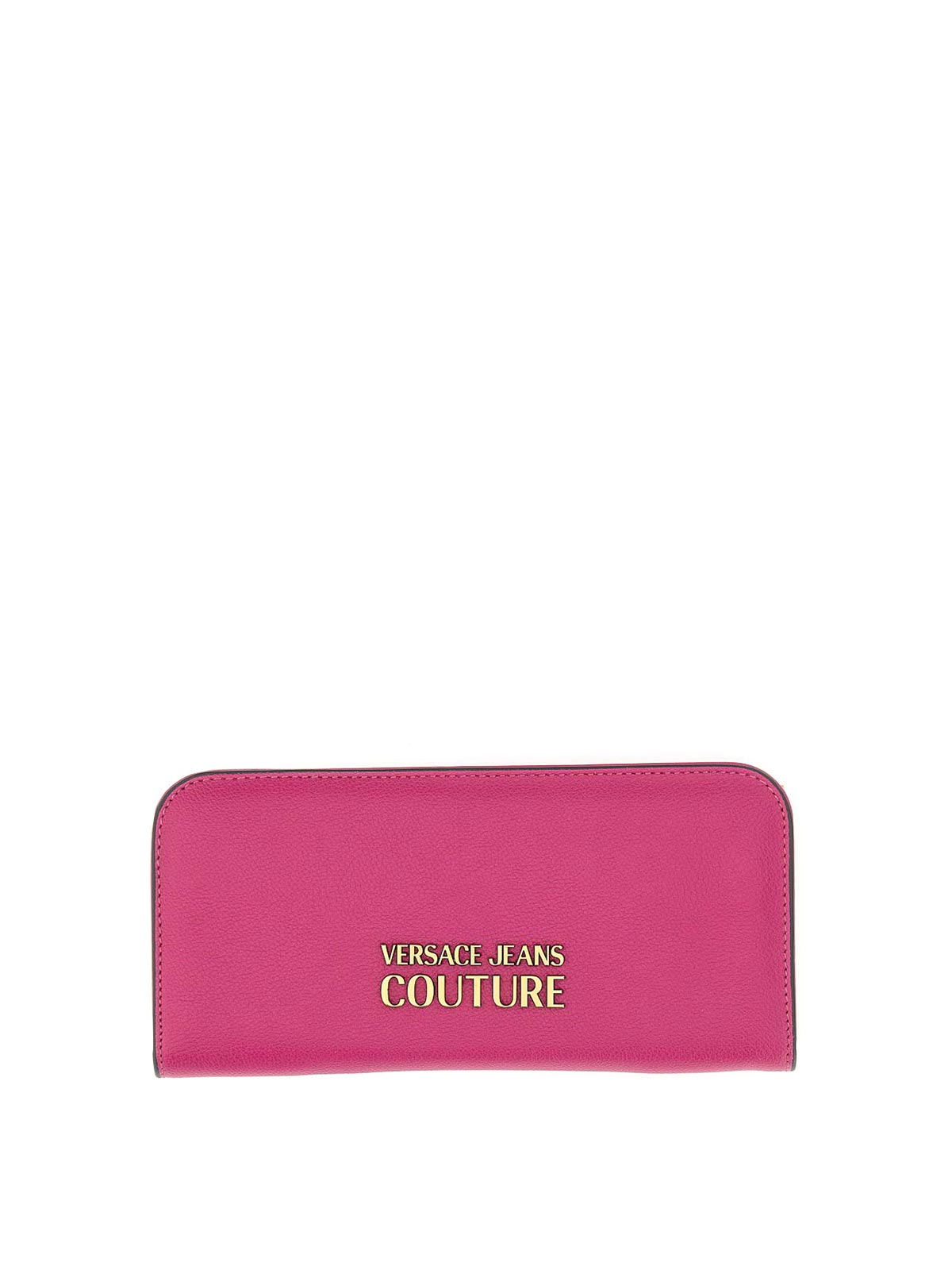 Shop Versace Jeans Couture Wallet With Logo In Nude & Neutrals