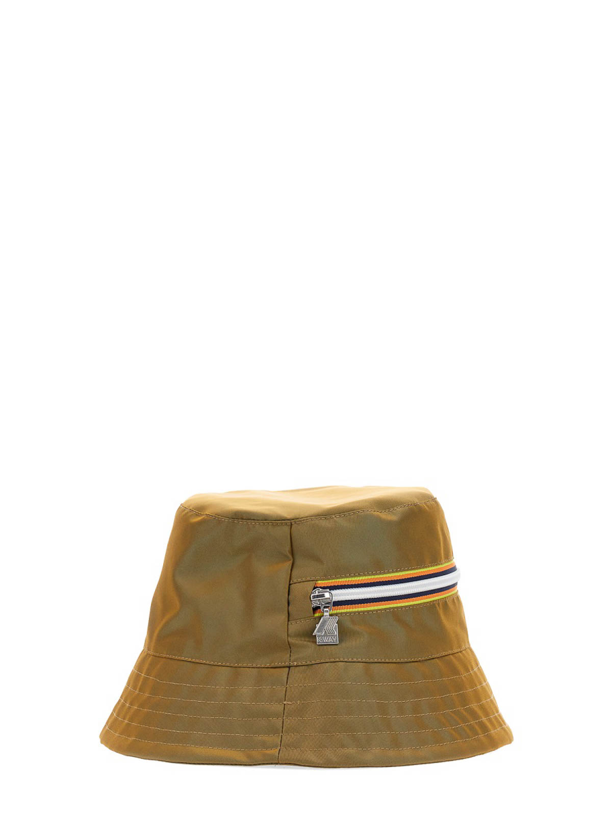 Shop K-way Bucket Hat With Zipper Logo In Gold