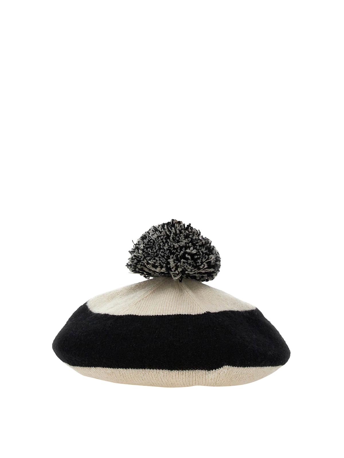 Shop Margaret Howell Hat With Pom Pom In Black