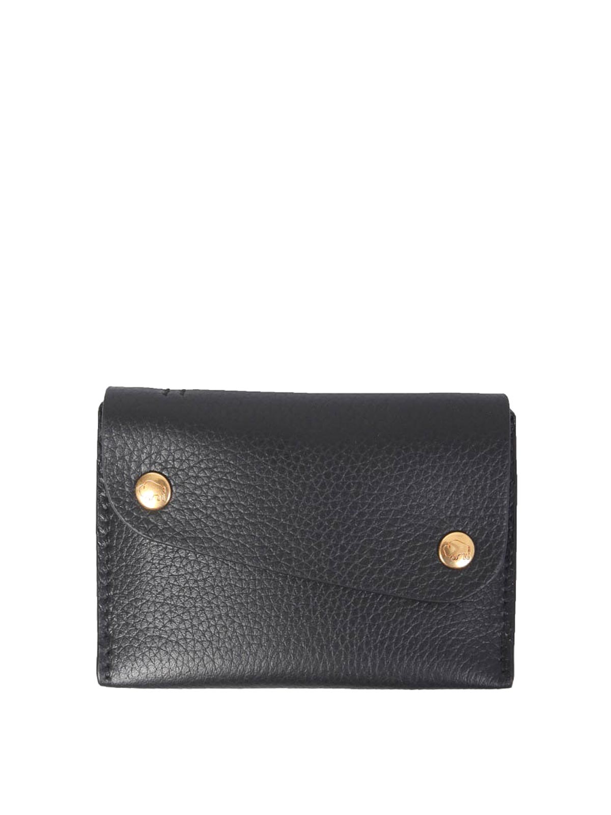Shop Il Bisonte European Leather Card Holder In Black
