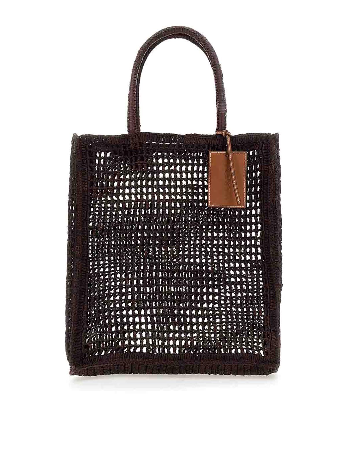 Shop Manebi Woven Bag In Brown