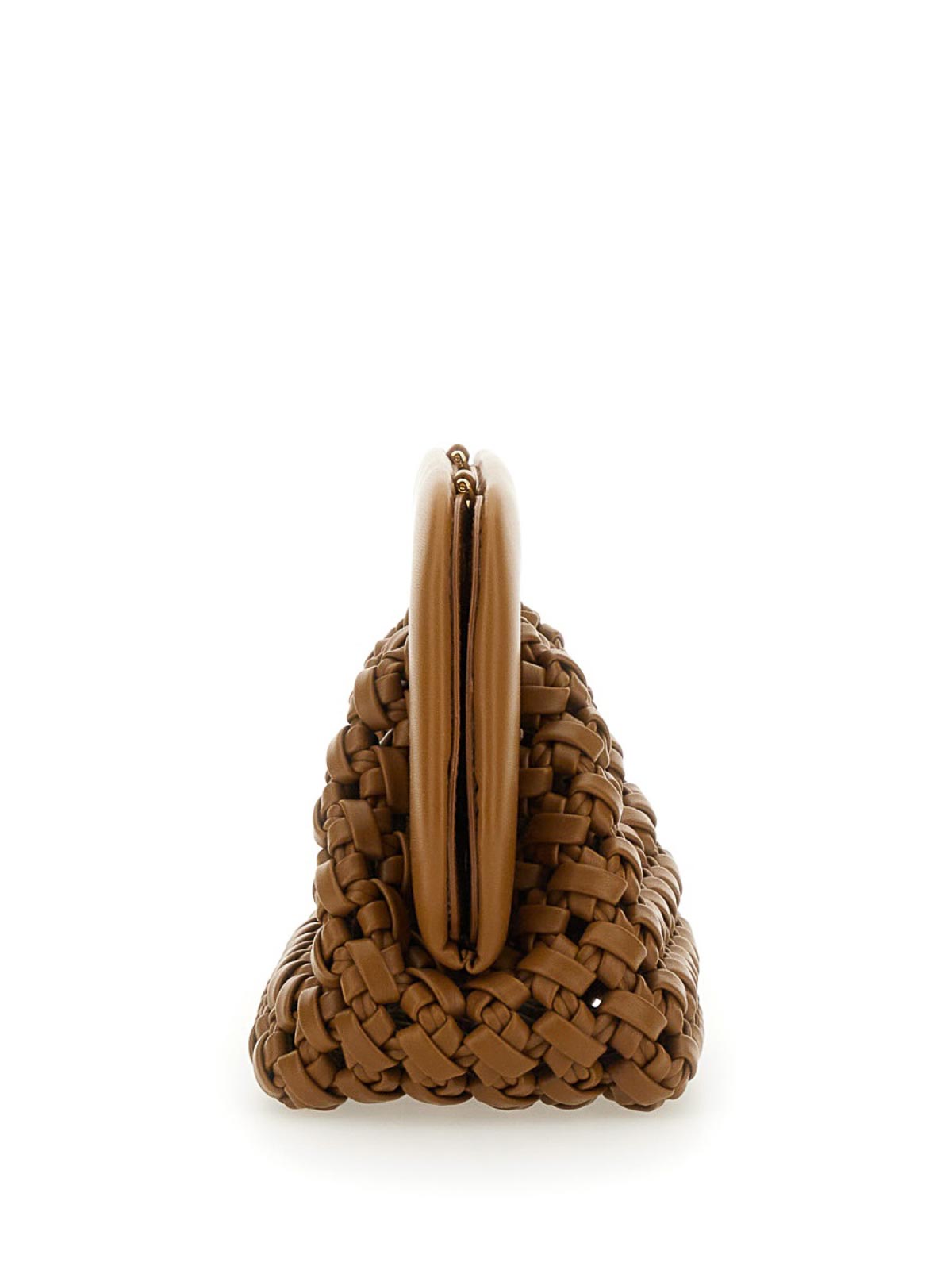 Shop Themoirè Gea Knots Clutch In Beige