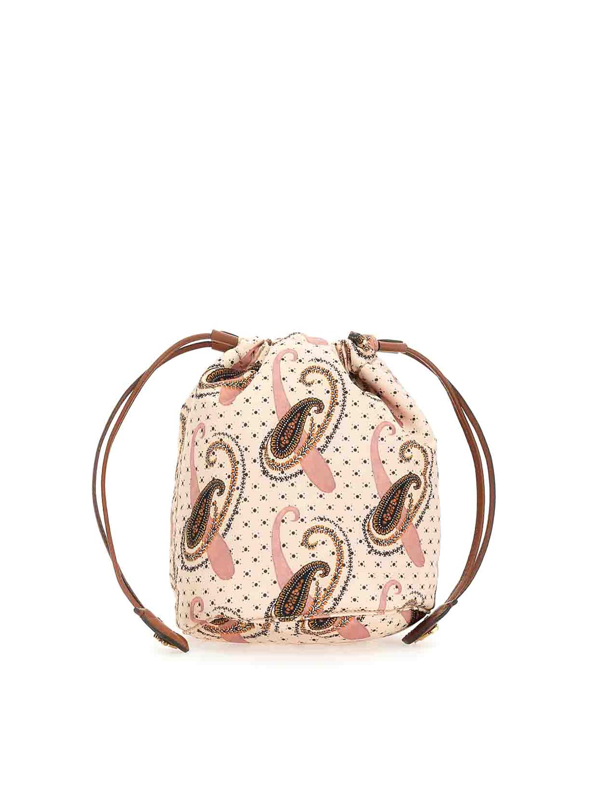 Shop Etro Pouch With Paisley Pattern And Polka Dots In Nude & Neutrals