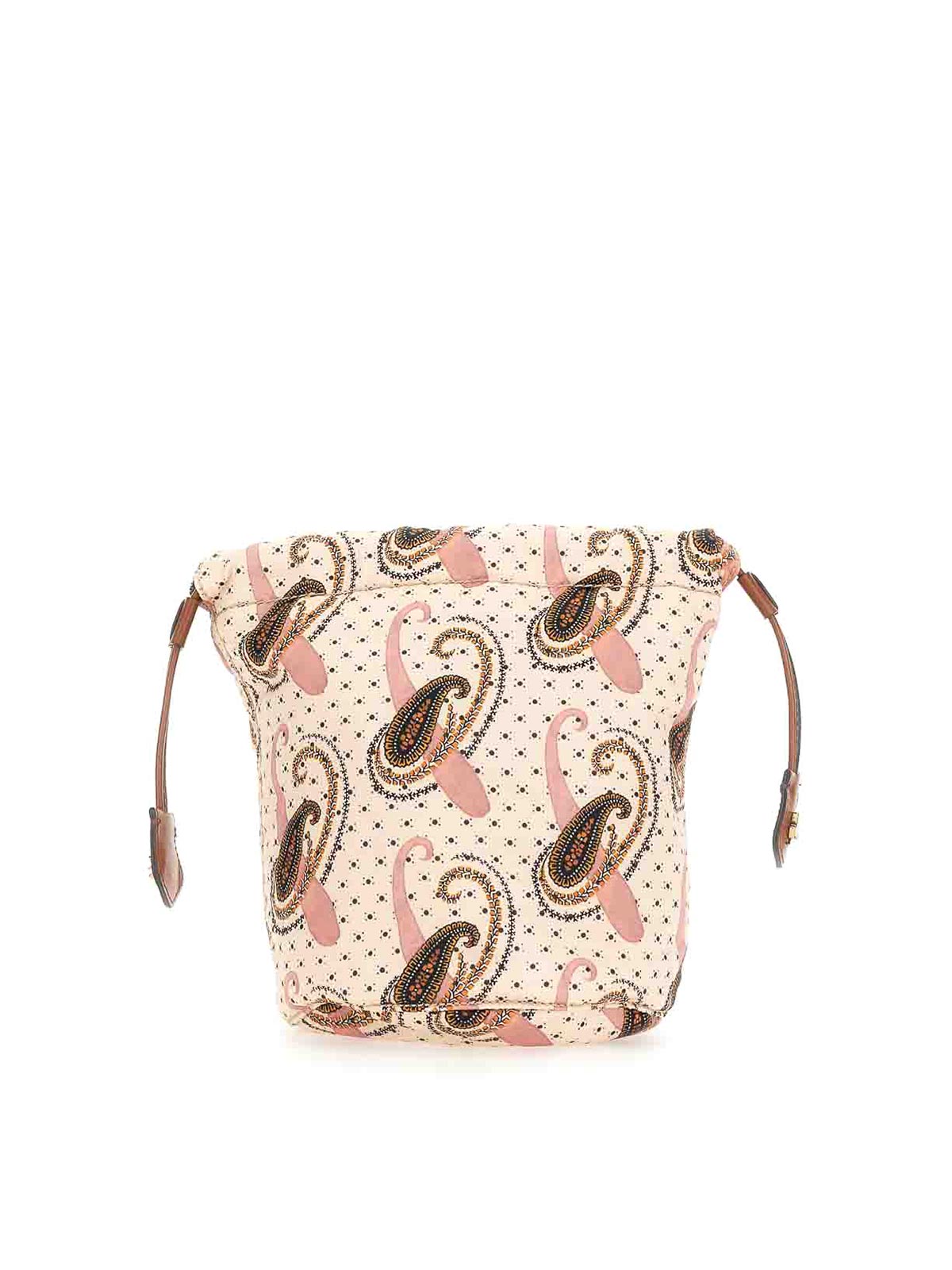 Shop Etro Pouch With Paisley Pattern And Polka Dots In Nude & Neutrals