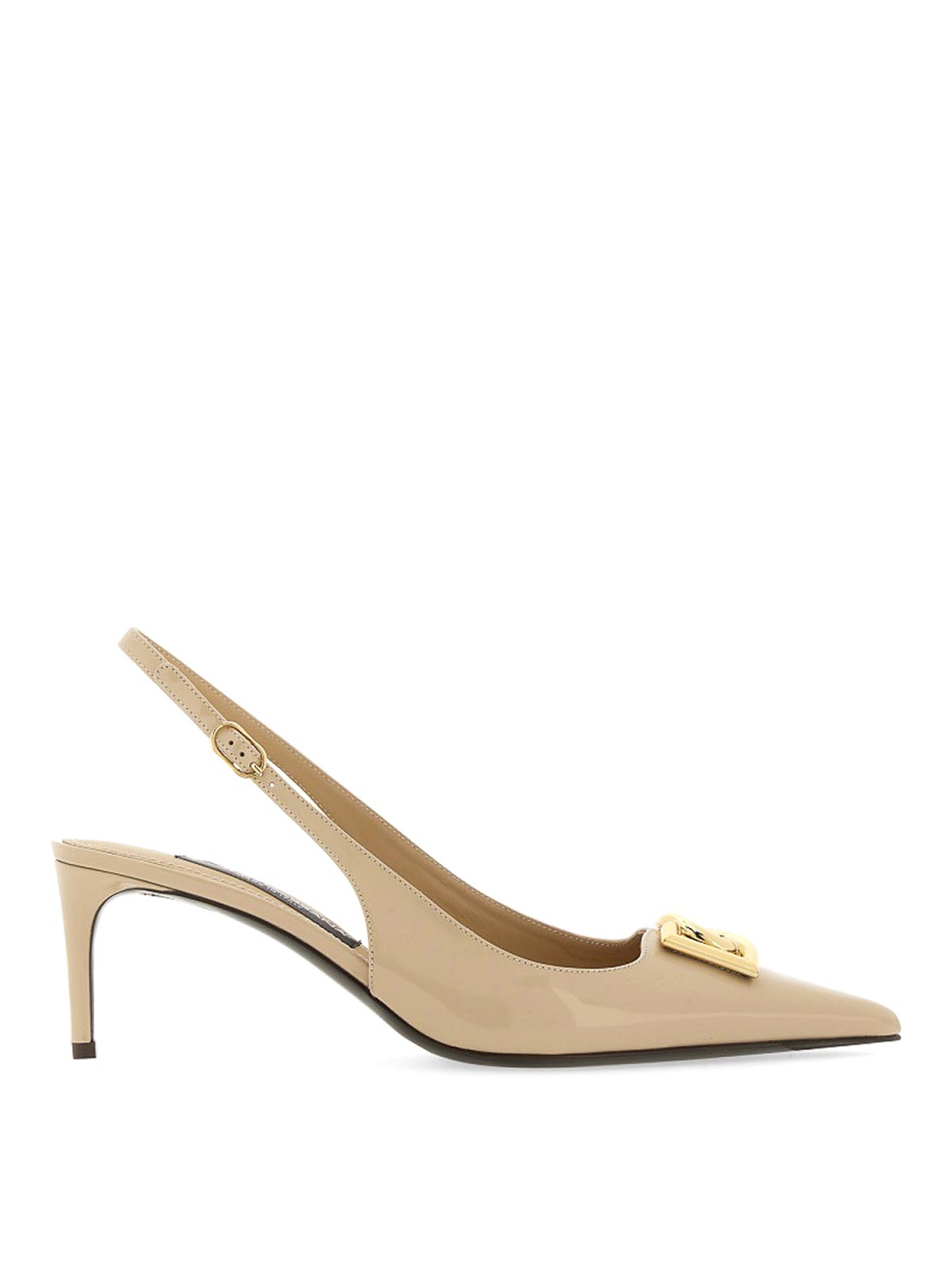 Shop Dolce & Gabbana Sling Back With Logo In White