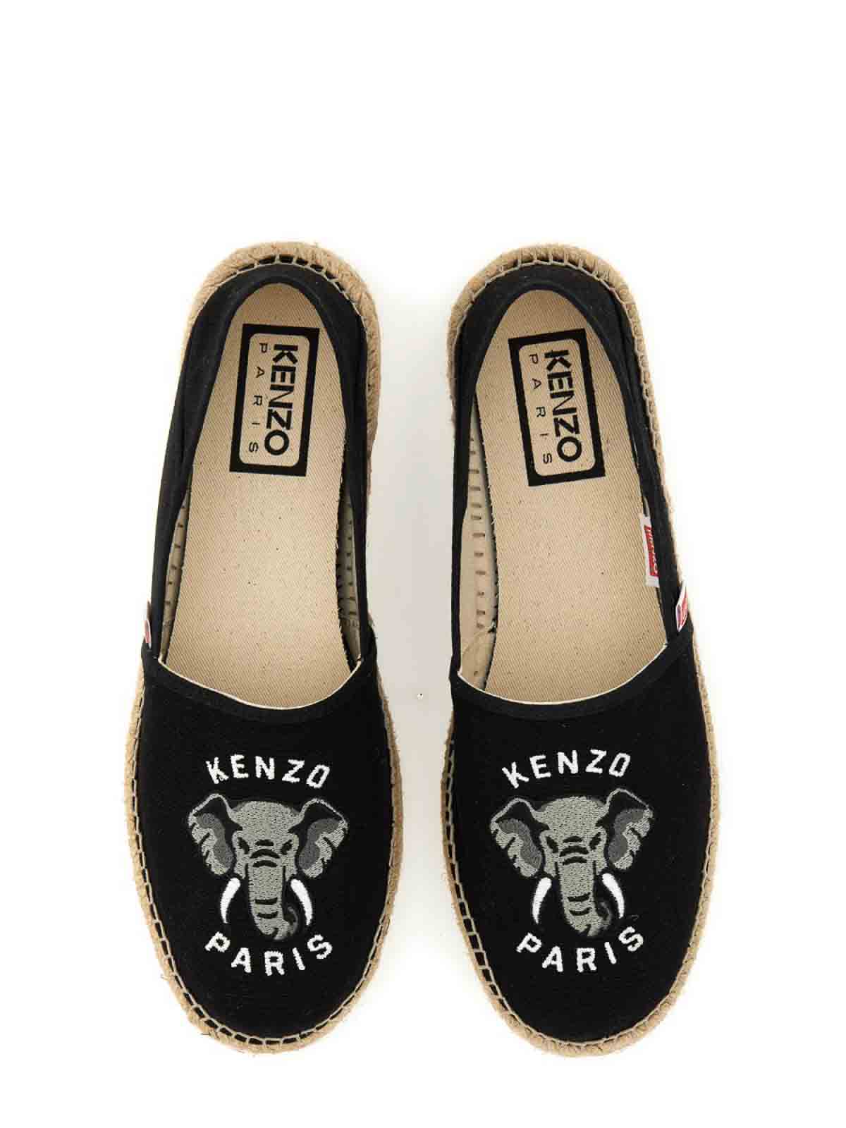Shop Kenzo Espadrilles With Logo In Black
