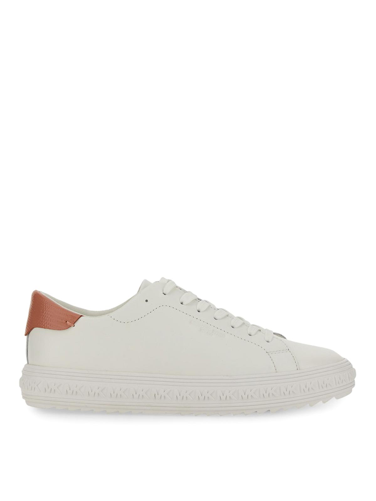 Shop Michael Michael Kors Leather Sneakers In White