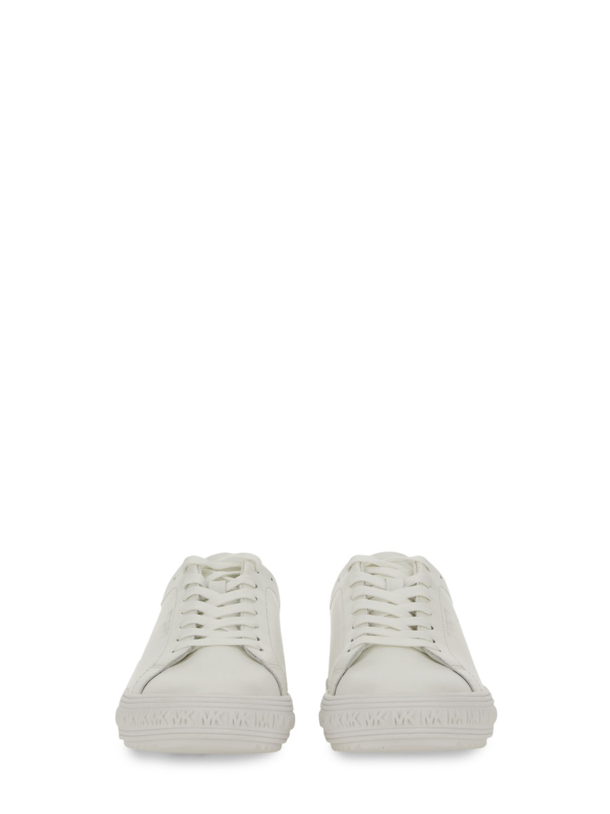Shop Michael Michael Kors Leather Sneakers In White