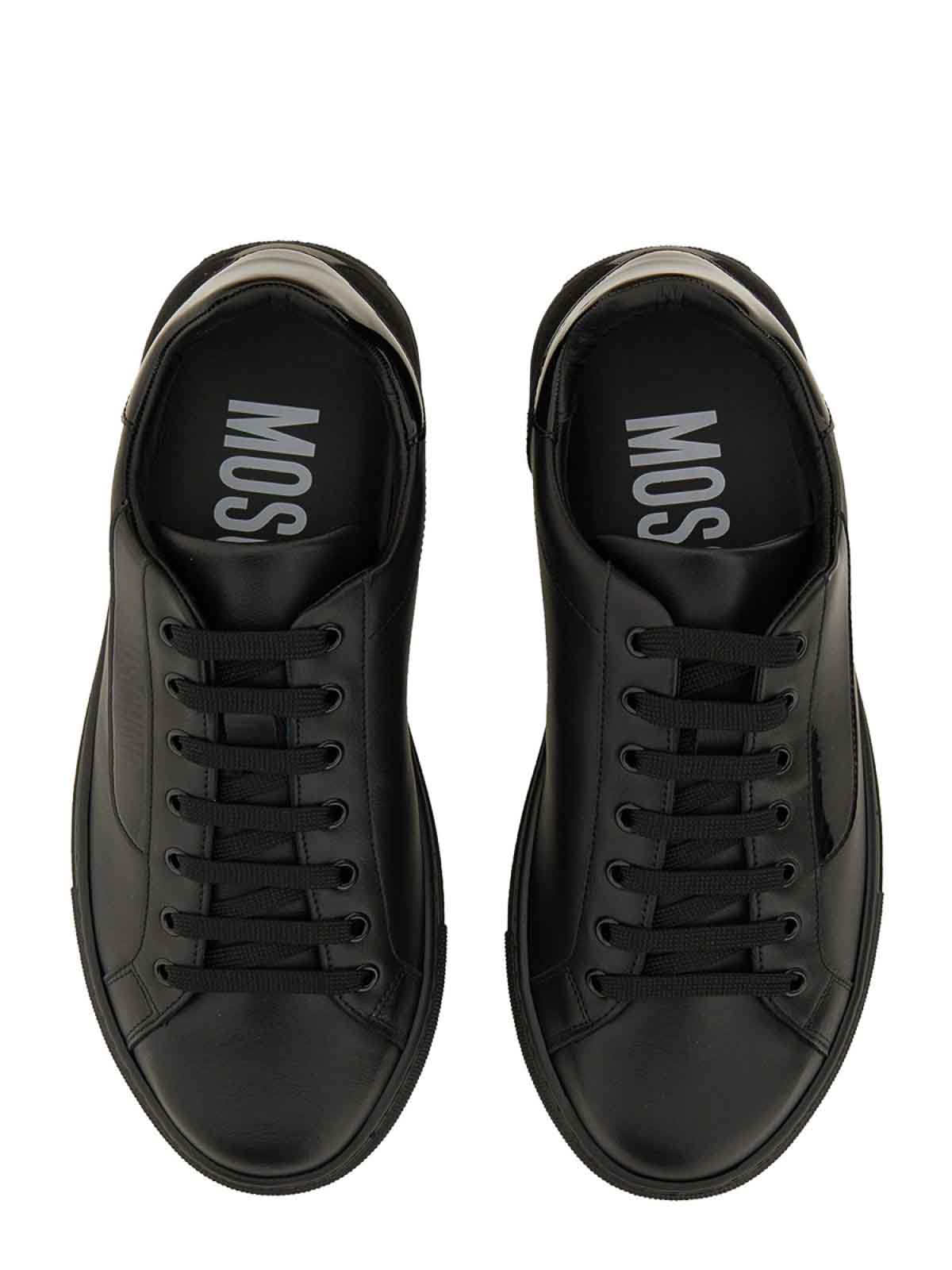 Shop Moschino Sneakers With Logo In Black