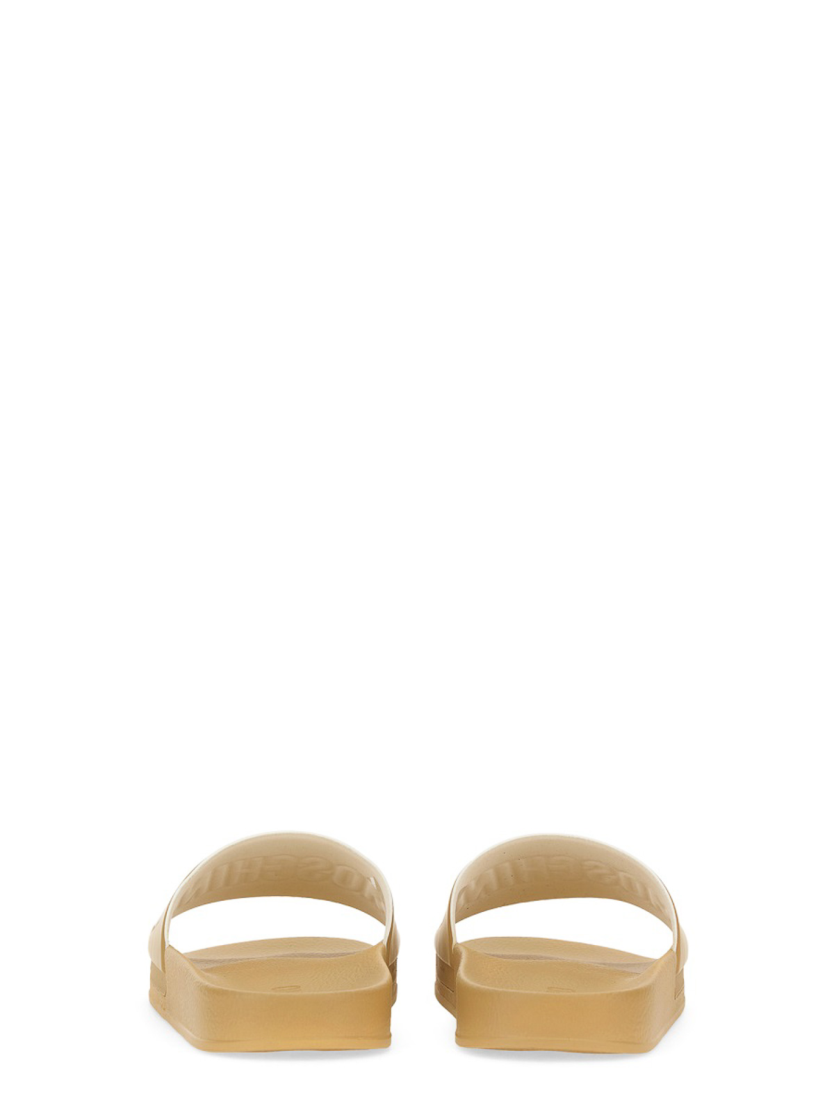 Shop Moschino Sandal With Logo In Beige