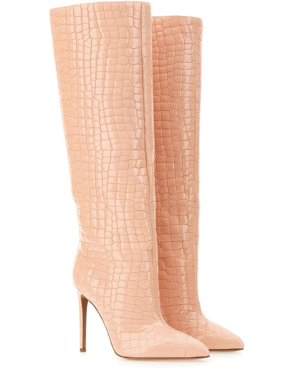 Shop Paris Texas Leather Boot In Nude & Neutrals