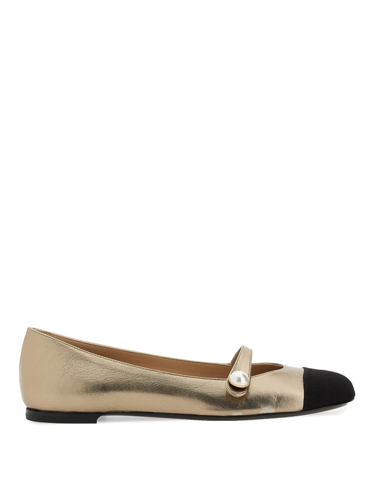 Shop Roberto Festa Flat Shoes Mary Jane In Gold
