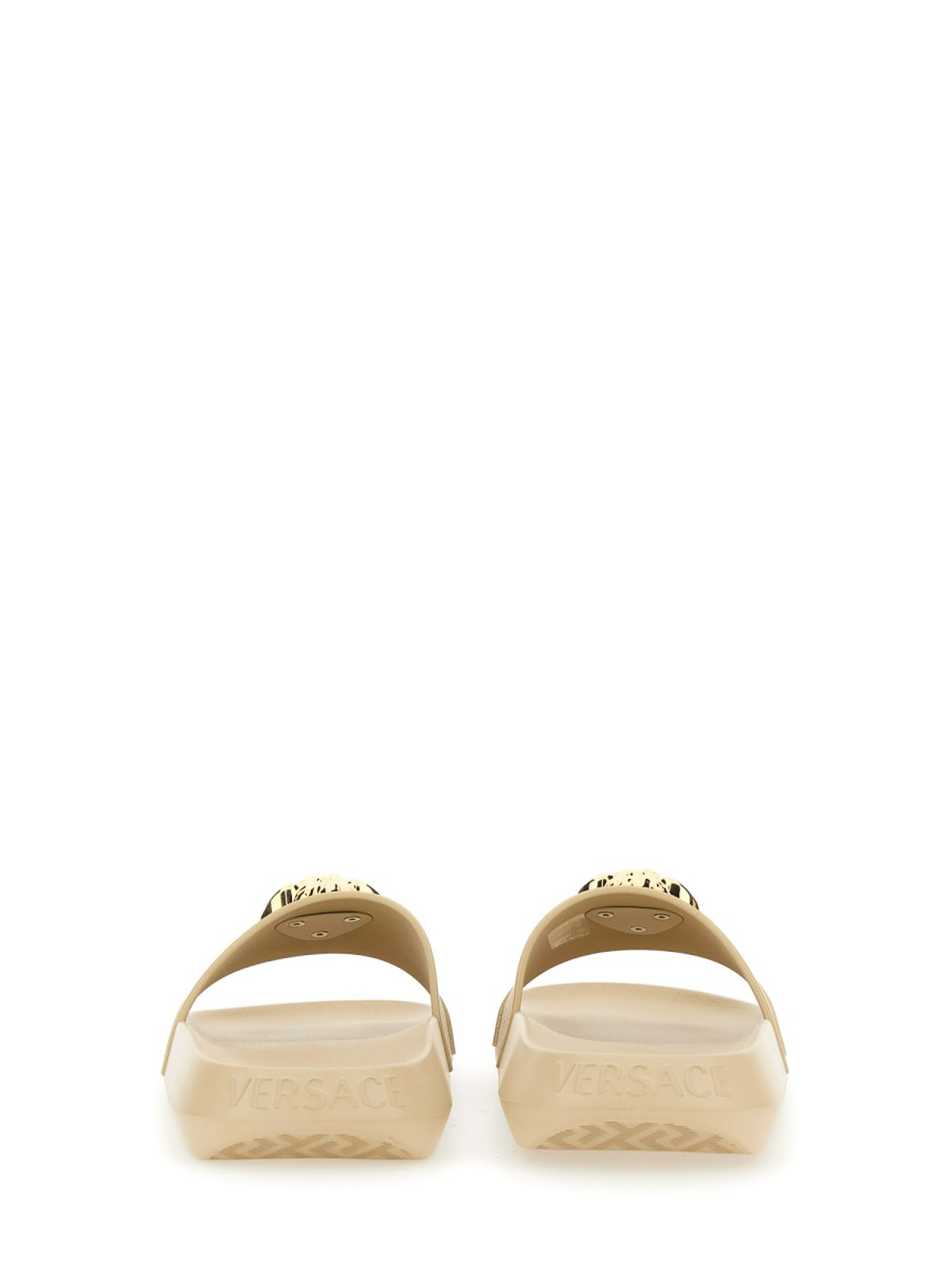 Shop Versace Medusa Sandalss In Gold