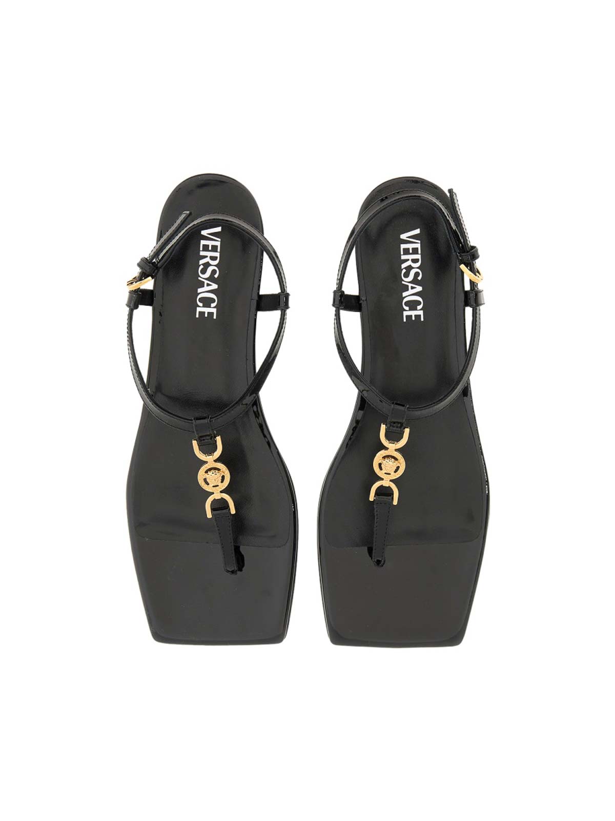 Shop Versace Low Sandals Medusa 95 In Black