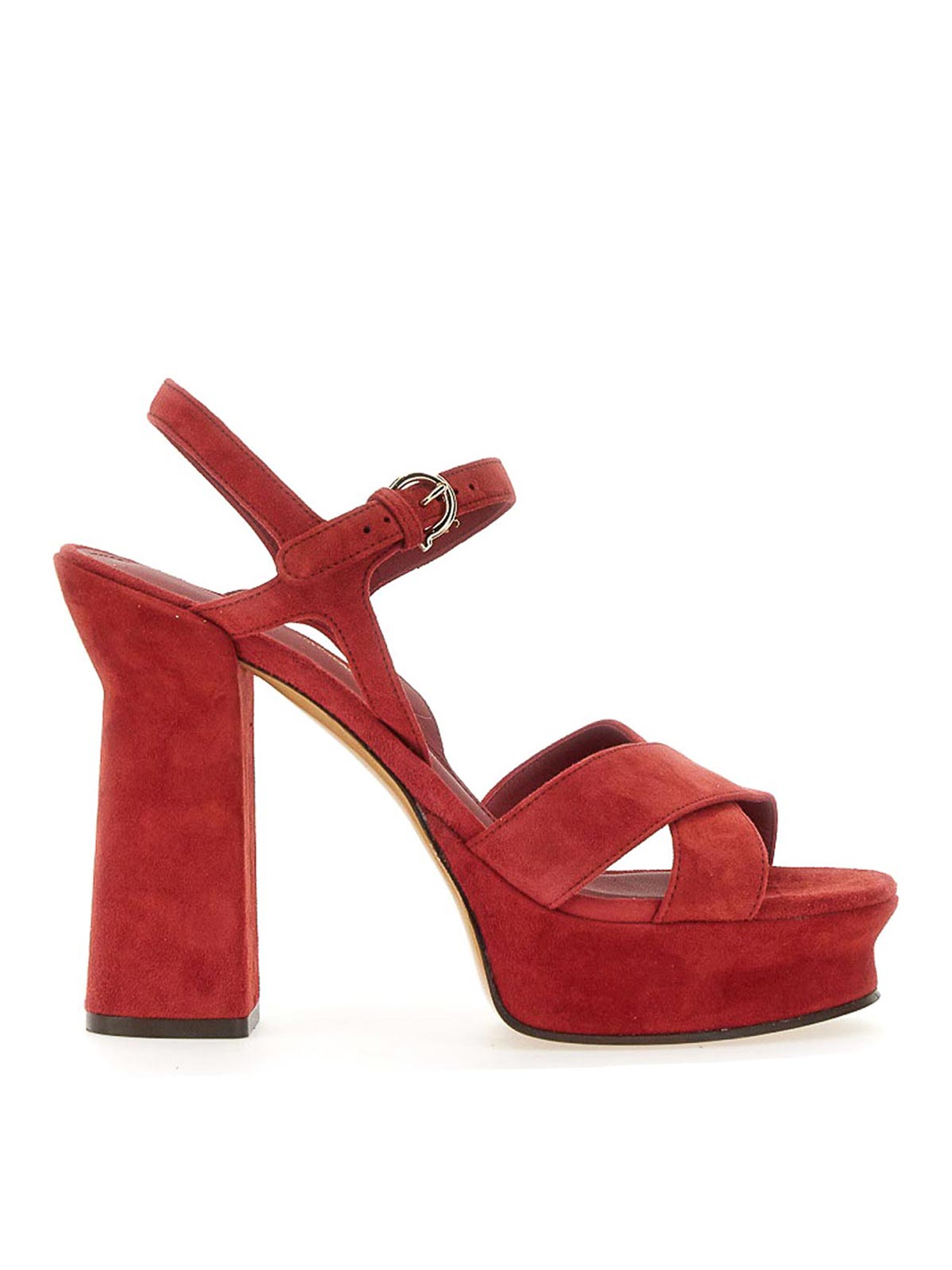 Shop Ferragamo Sonya Sandal In Red