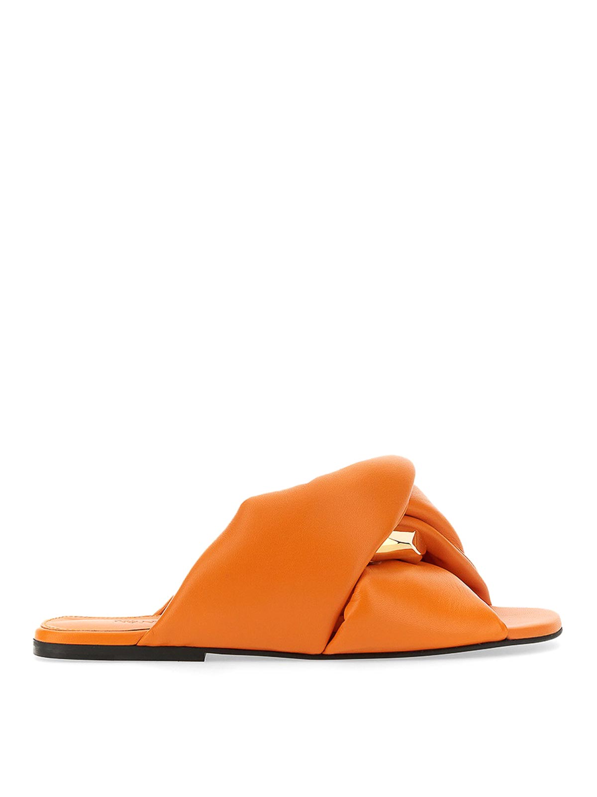 Shop Jw Anderson Sandal Slide Chain Twist In Orange