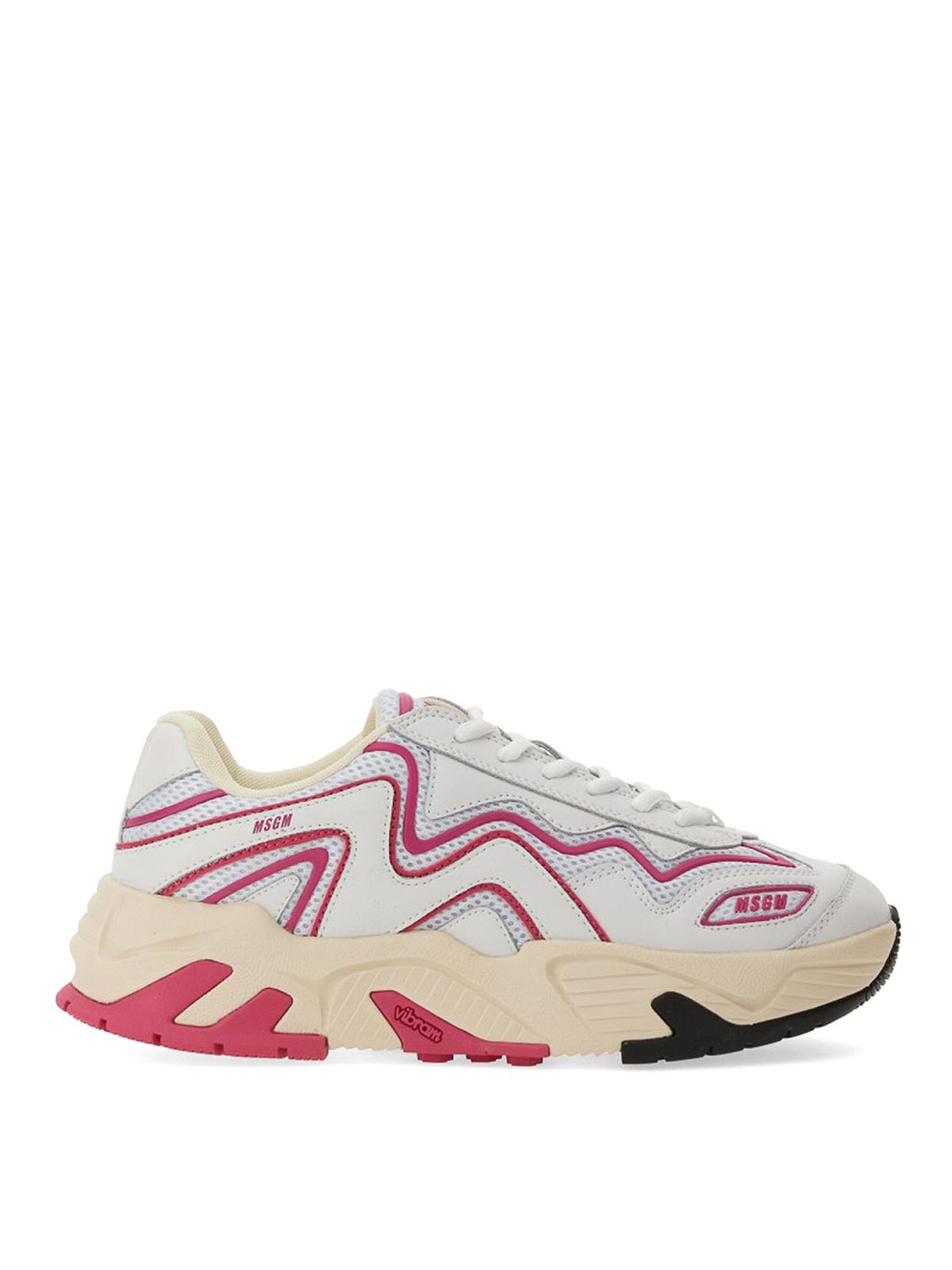 Shop Msgm Vortex Sneakers With Vibram Sole In White