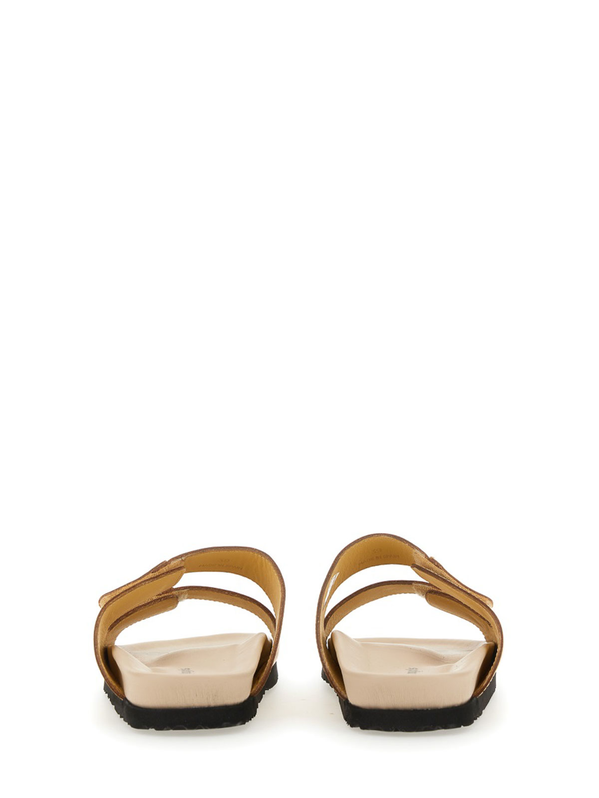 Shop Palm Angels Sandal With Logo In Gold