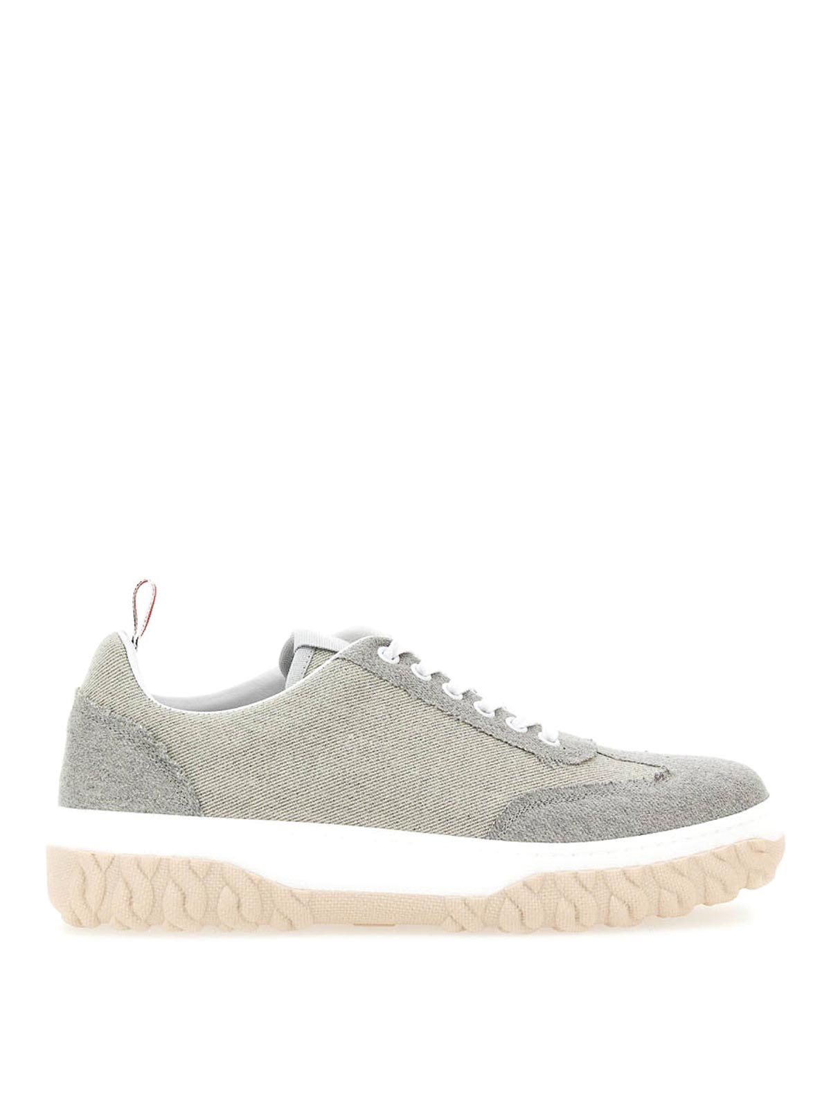 Shop Thom Browne Cotton Sneakers In Grey