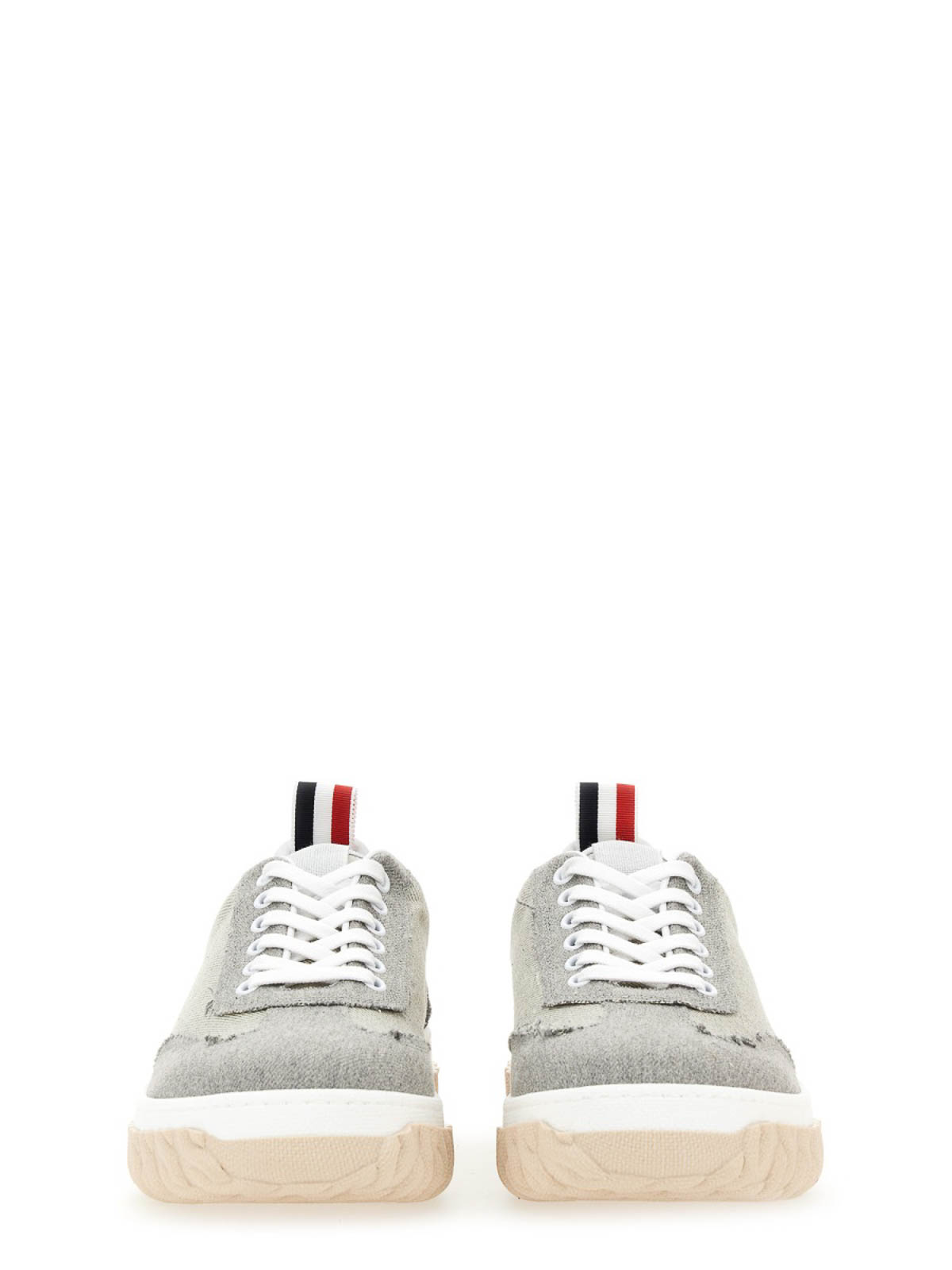 Shop Thom Browne Cotton Sneakers In Grey