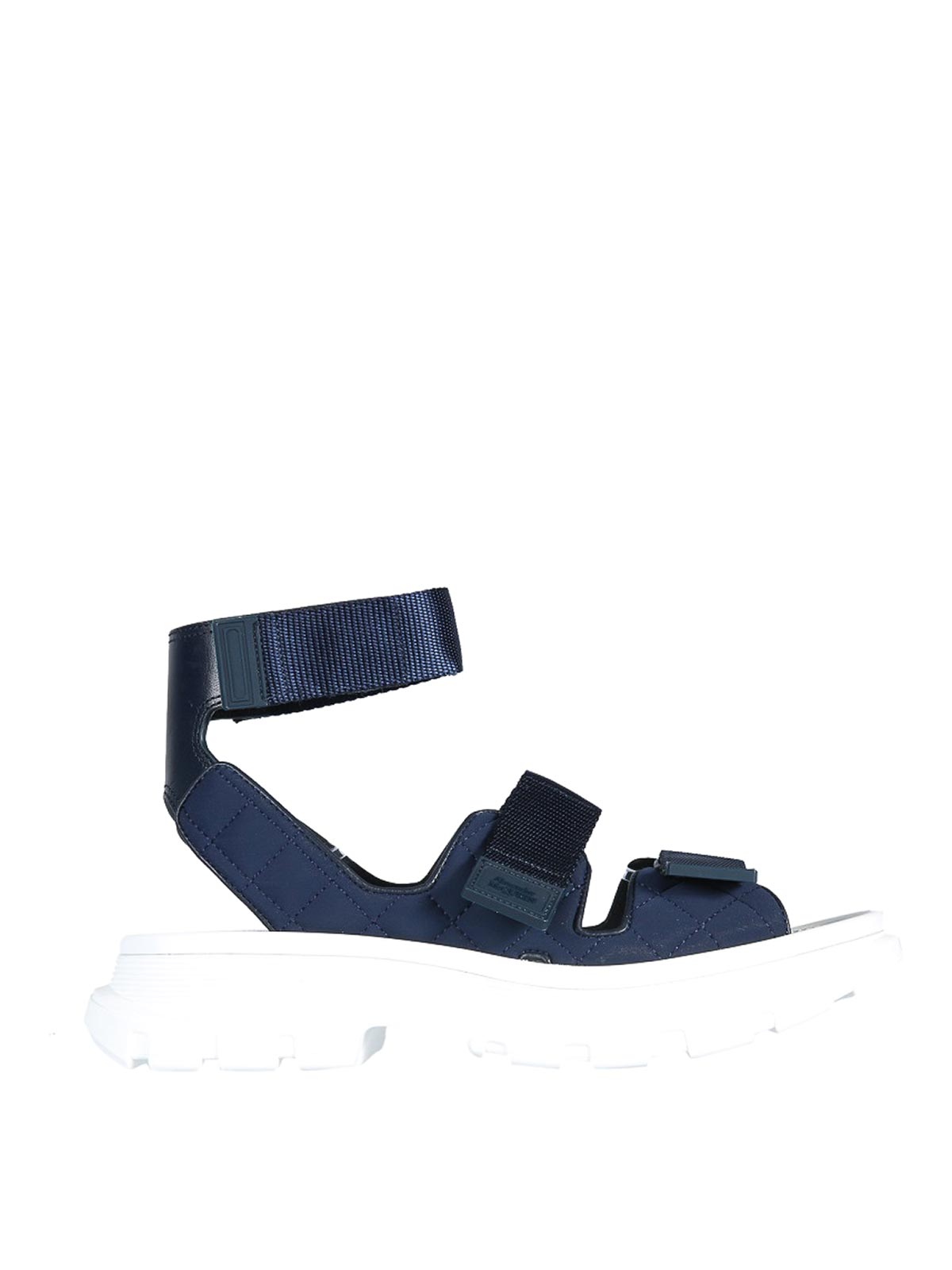 Shop Alexander Mcqueen Tread Sandals In Blue
