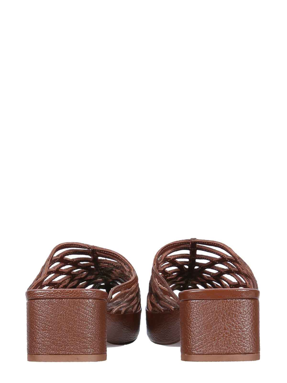 Shop By Far Leather Sabot In Brown