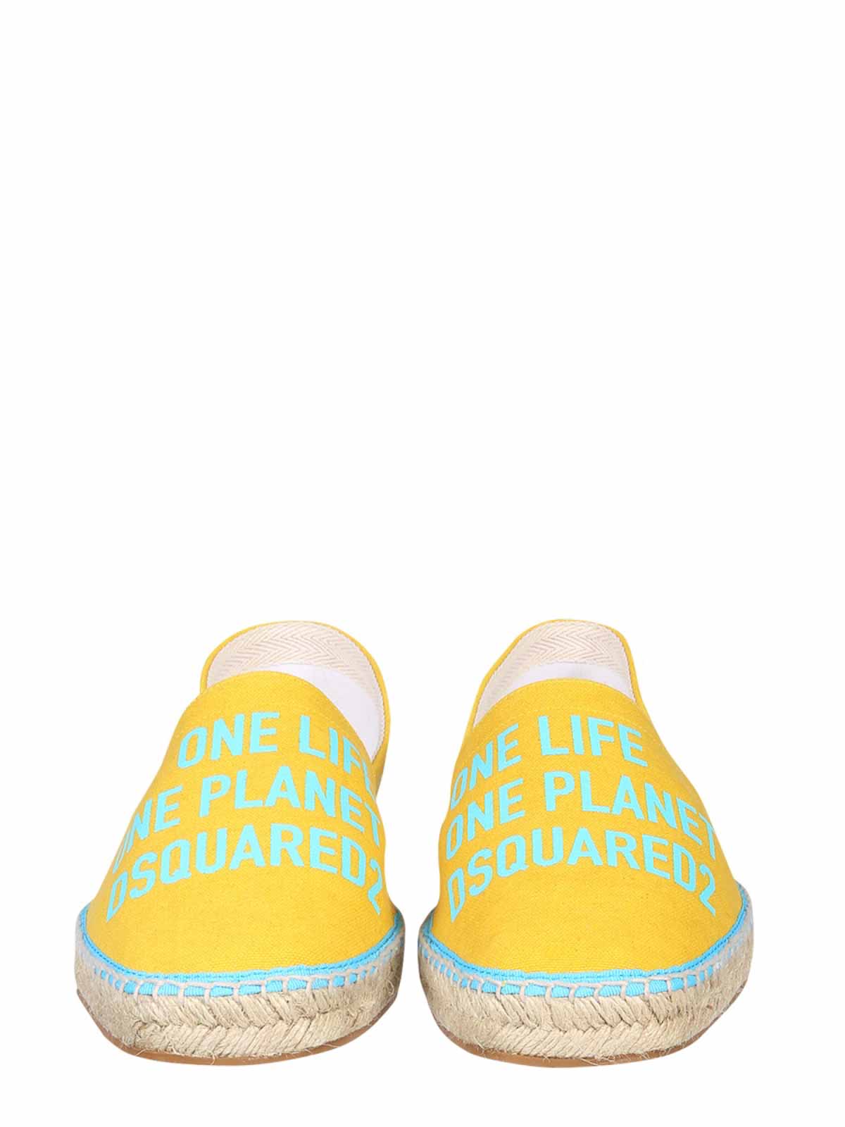 Shop Dsquared2 Organic Canvas Espadrilles In Yellow