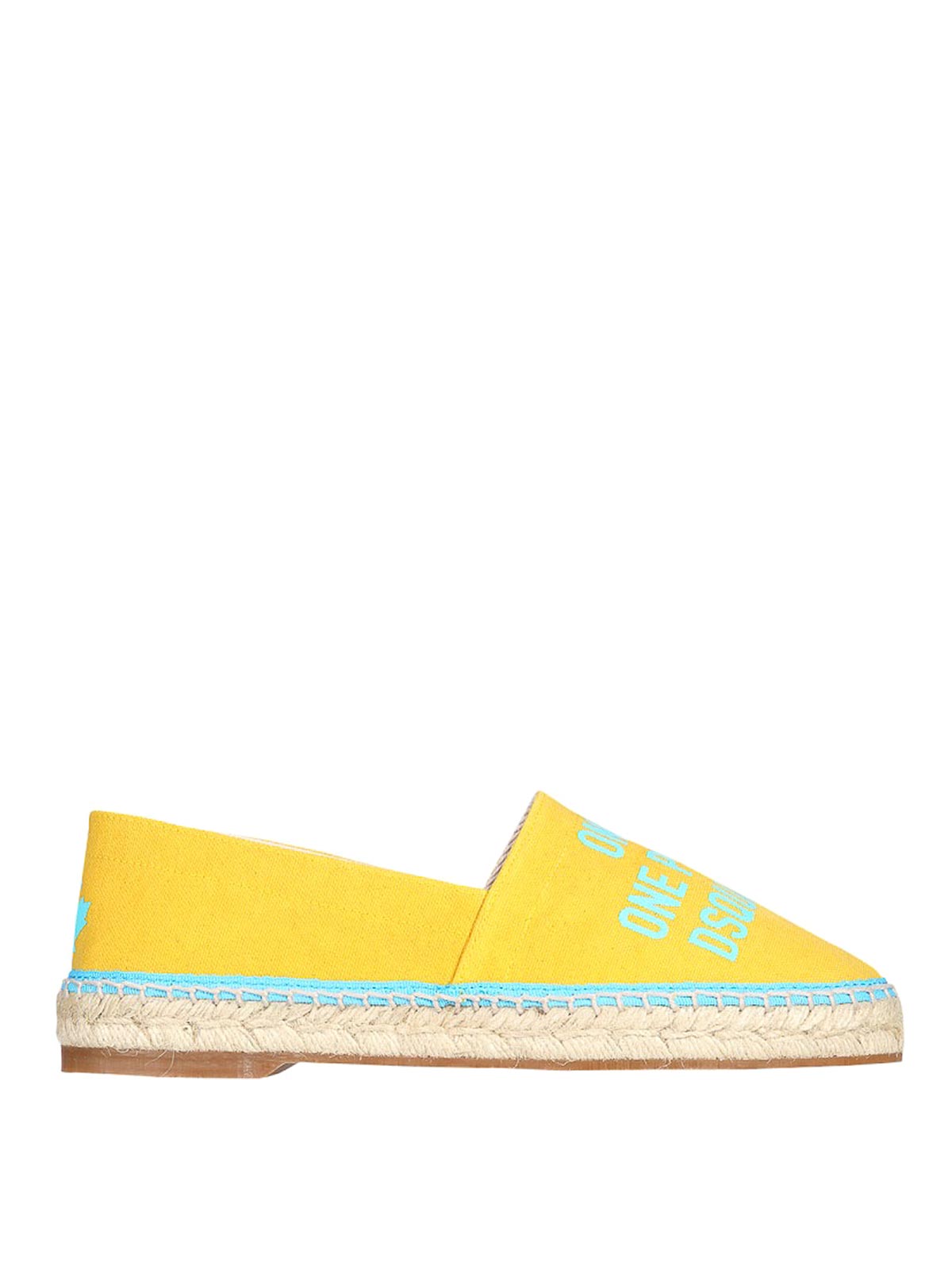 Shop Dsquared2 Organic Canvas Espadrilles In Yellow